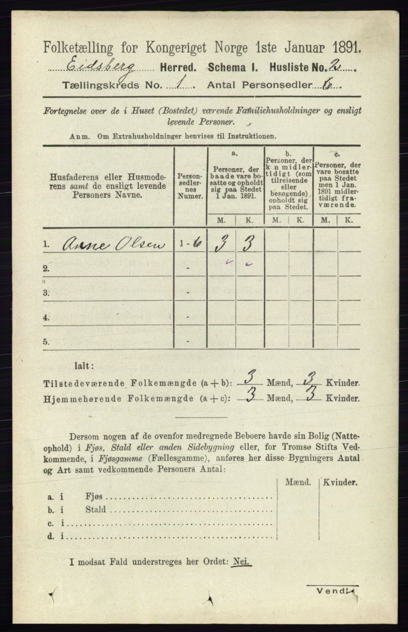 RA, 1891 census for 0125 Eidsberg, 1891, p. 35