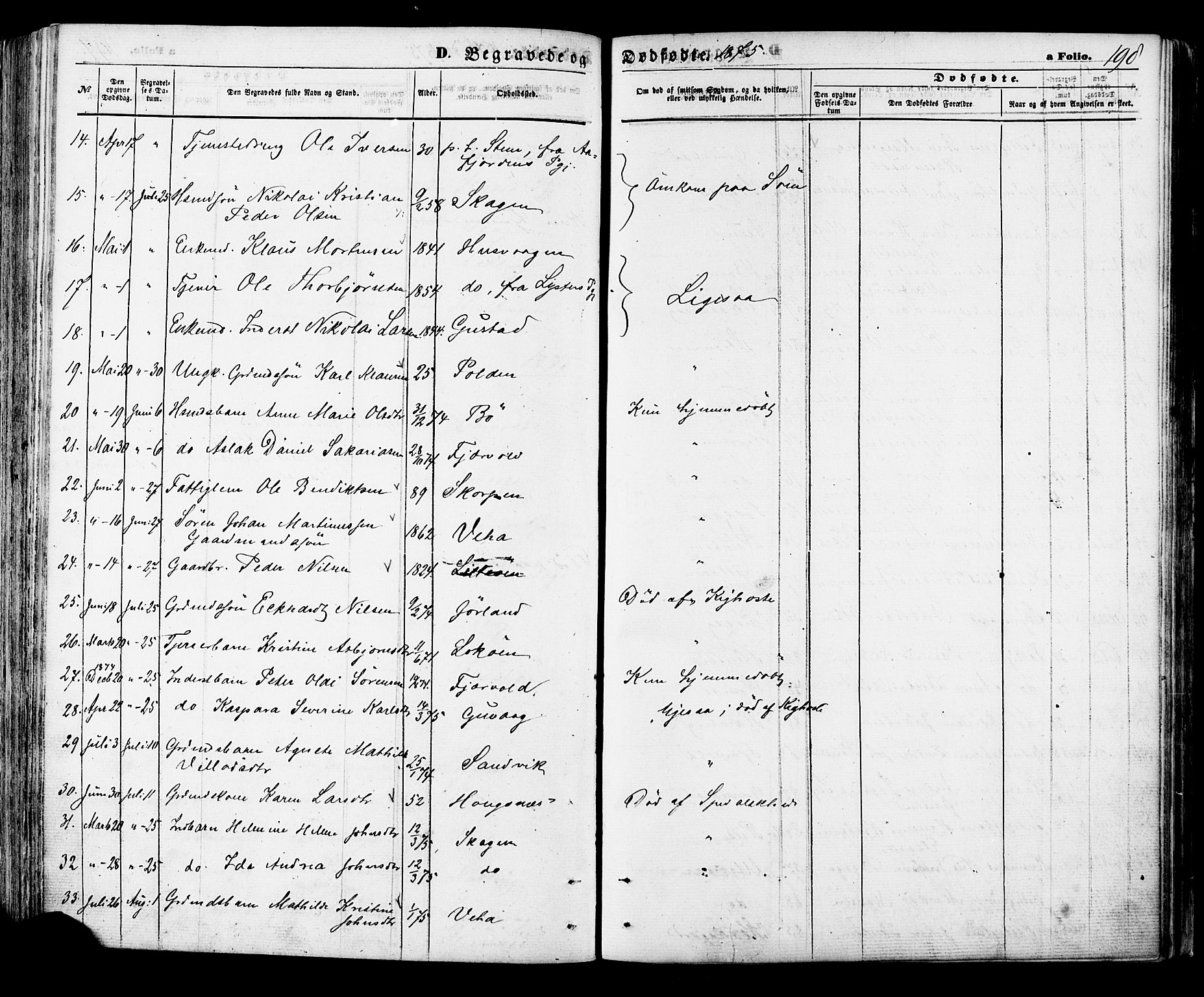 Ministerialprotokoller, klokkerbøker og fødselsregistre - Nordland, SAT/A-1459/891/L1301: Parish register (official) no. 891A06, 1870-1878, p. 198