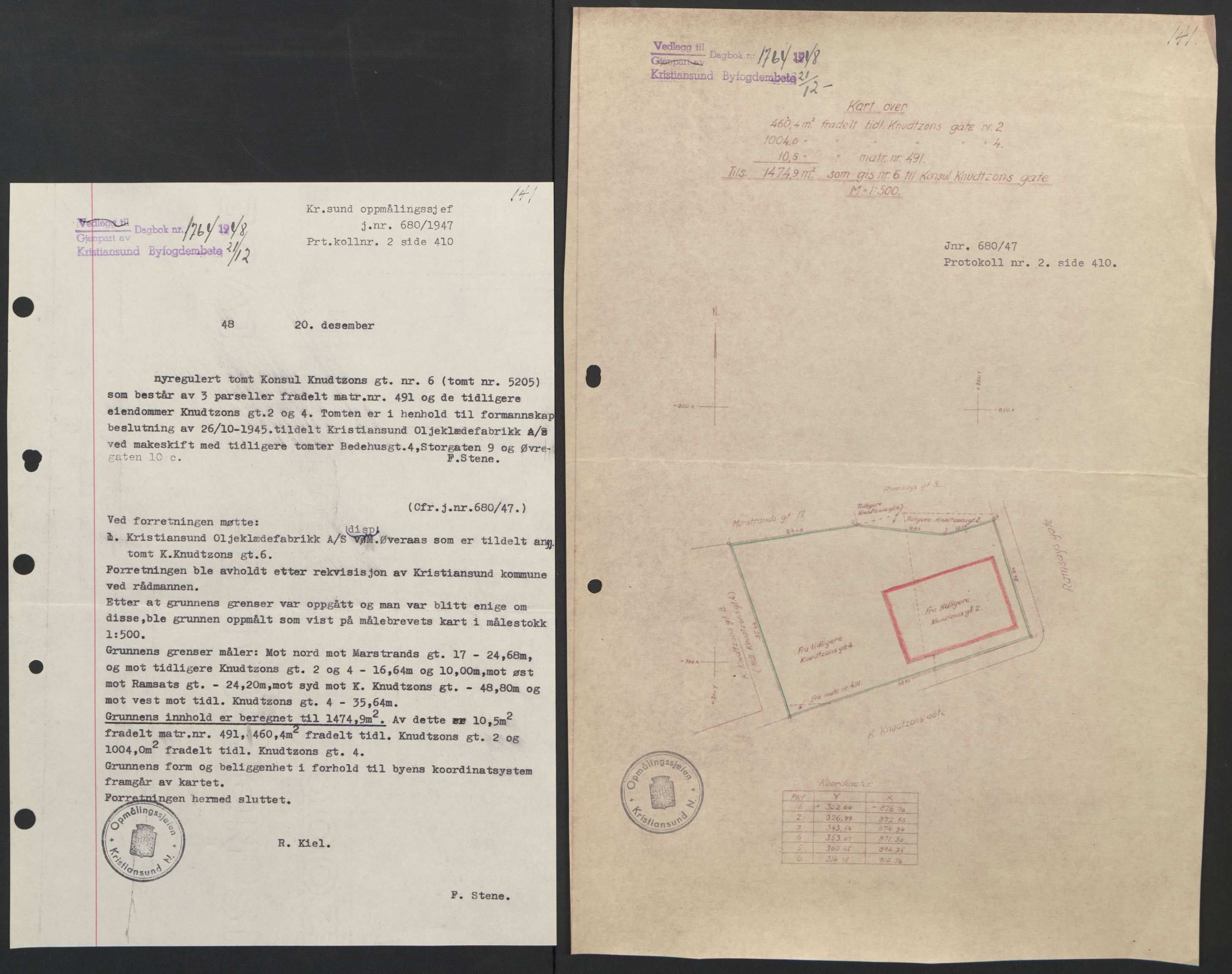 Kristiansund byfogd, AV/SAT-A-4587/A/27: Mortgage book no. 42, 1947-1950, Diary no: : 1764/1948