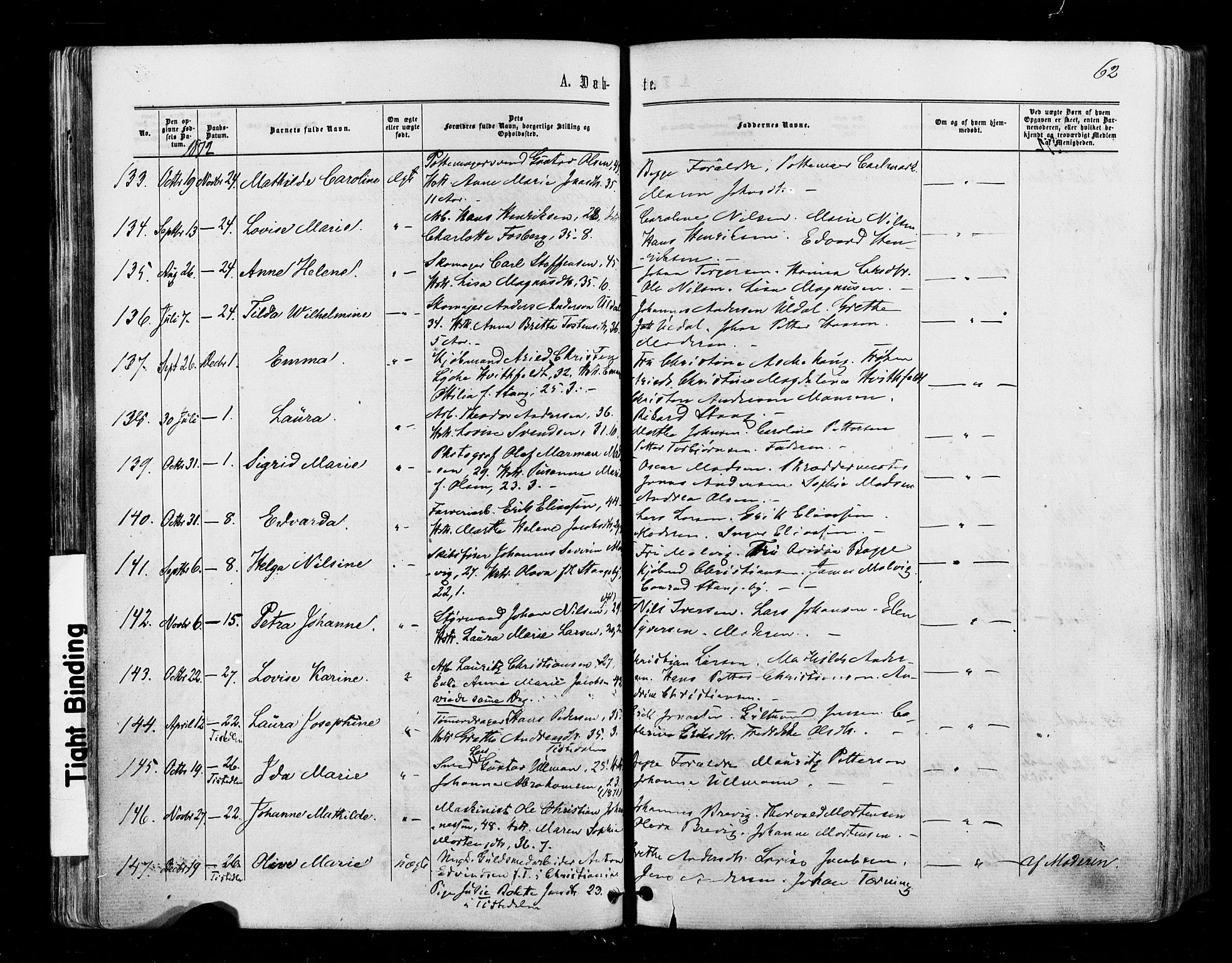 Halden prestekontor Kirkebøker, AV/SAO-A-10909/F/Fa/L0009: Parish register (official) no. I 9, 1866-1877, p. 62