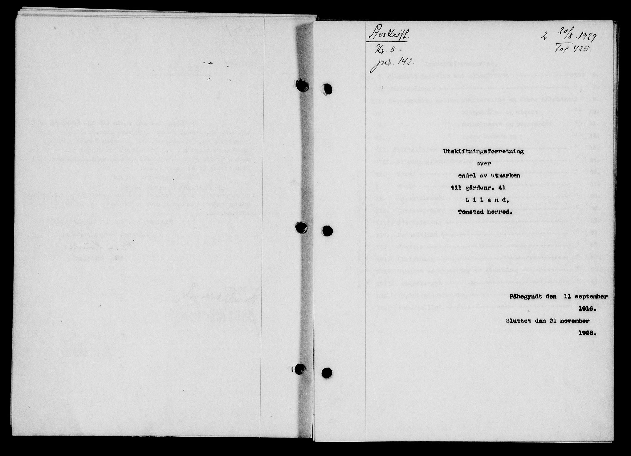 Flekkefjord sorenskriveri, SAK/1221-0001/G/Gb/Gba/L0045: Mortgage book no. 43, 1929-1930, Deed date: 20.08.1929