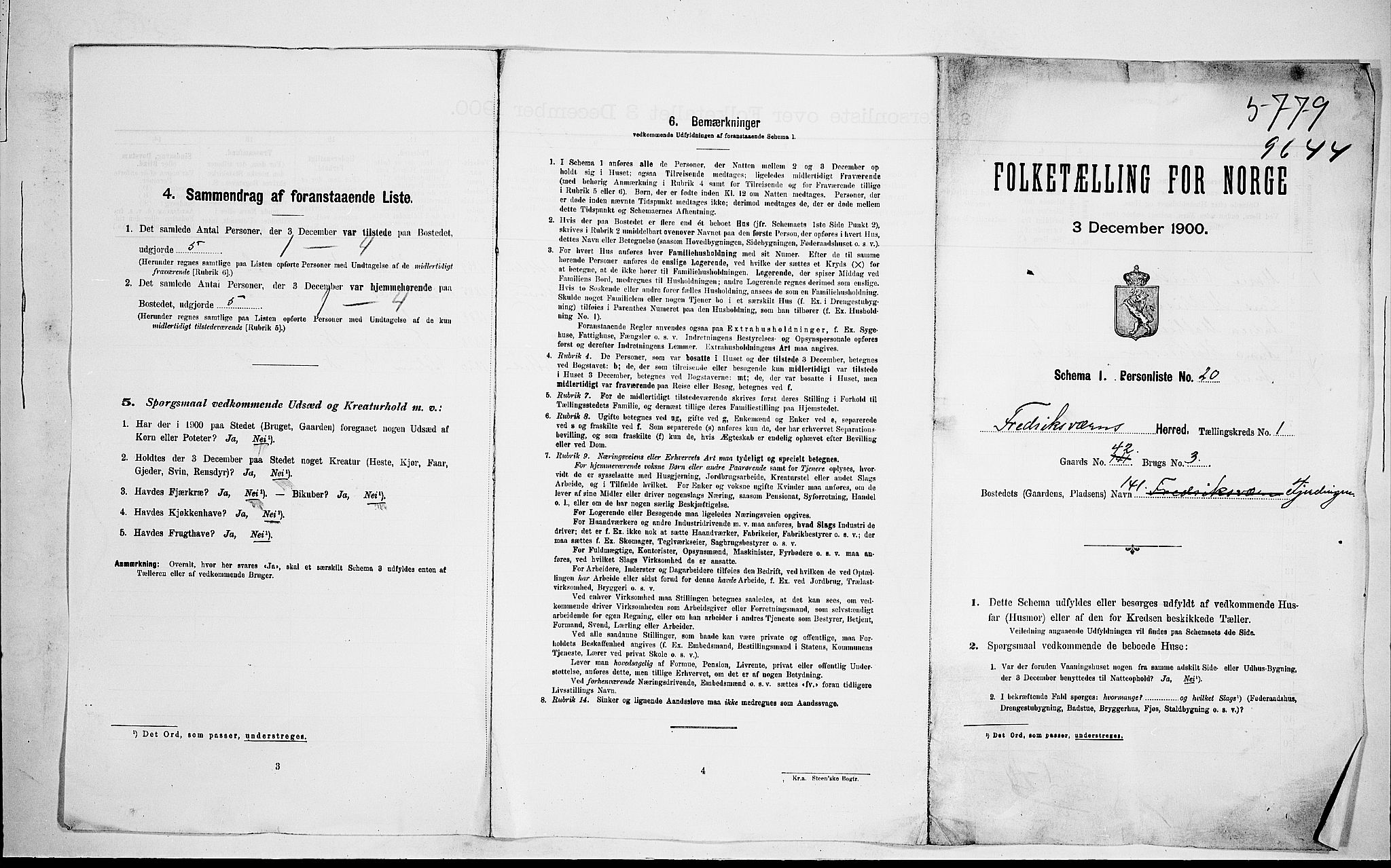 RA, 1900 census for Fredriksvern, 1900, p. 30