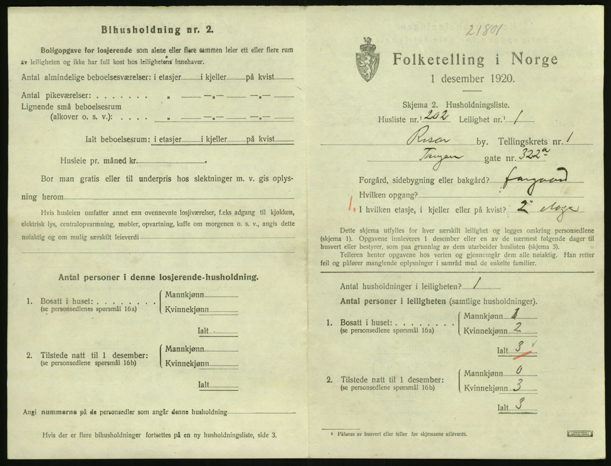 SAK, 1920 census for Risør, 1920, p. 1841