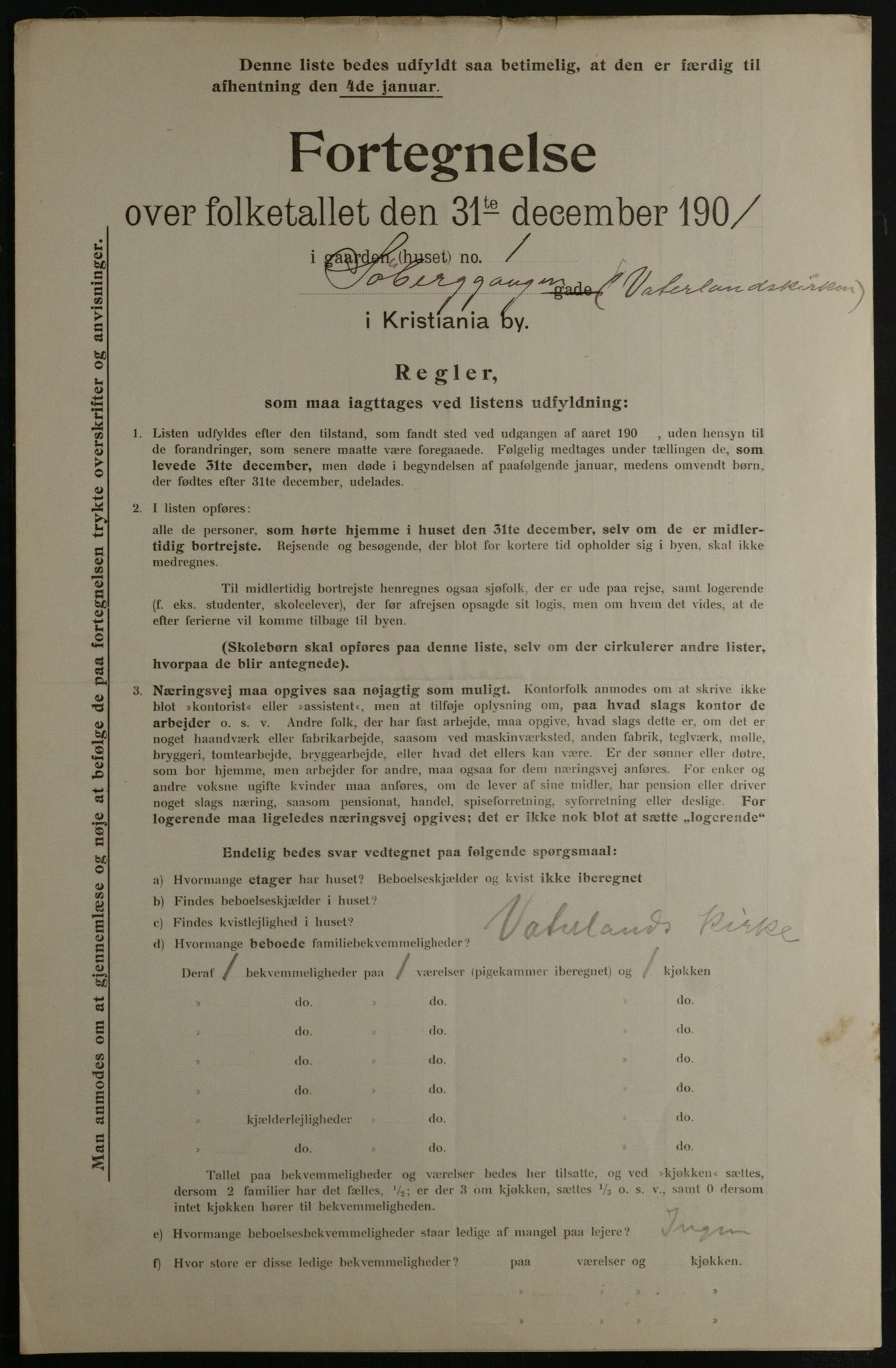 OBA, Municipal Census 1901 for Kristiania, 1901, p. 16342
