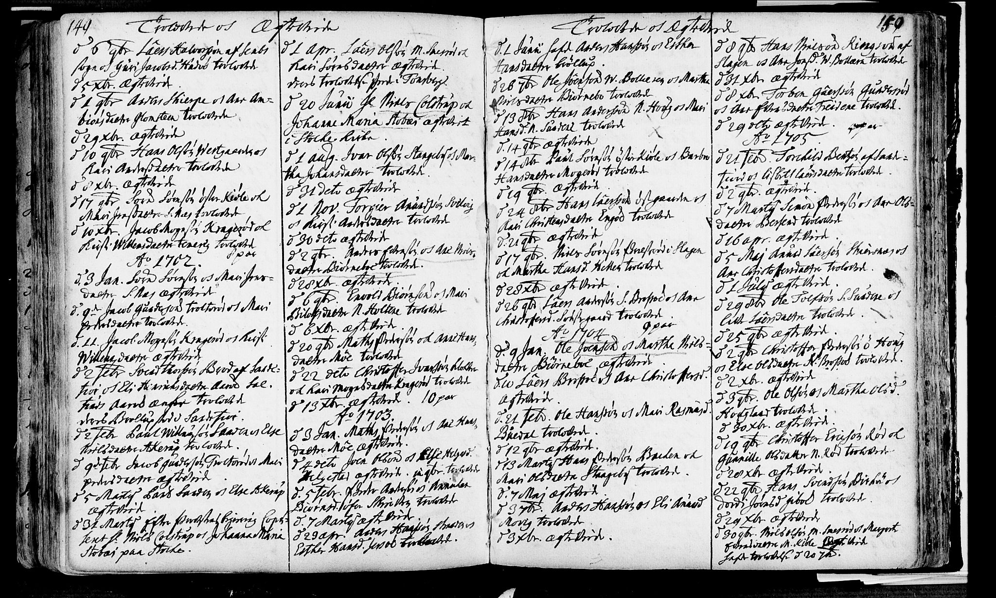 Nøtterøy kirkebøker, AV/SAKO-A-354/F/Fa/L0001: Parish register (official) no. I 1, 1686-1738, p. 149-150