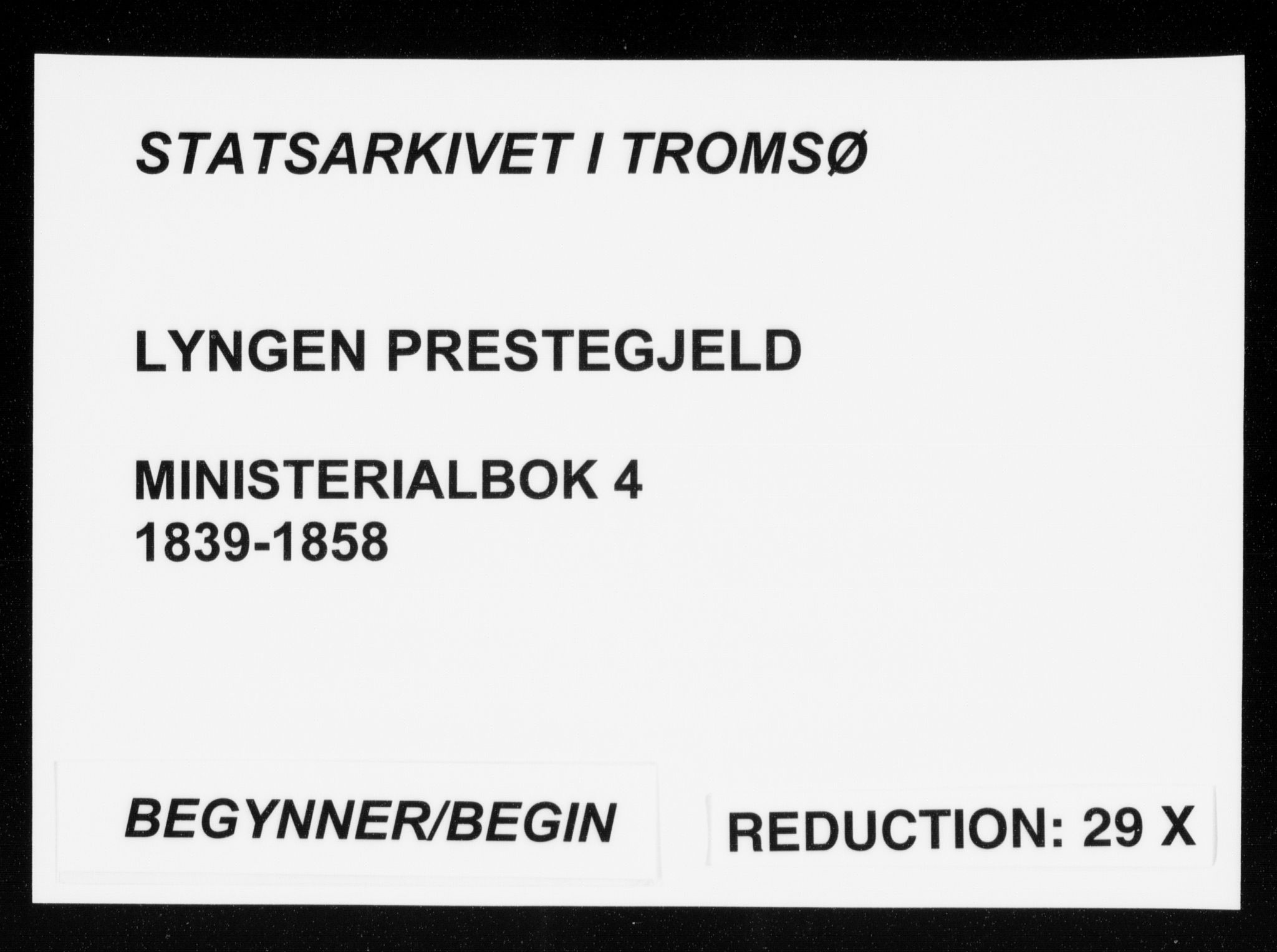 Lyngen sokneprestembete, AV/SATØ-S-1289/H/He/Hea/L0004kirke: Parish register (official) no. 4, 1839-1858