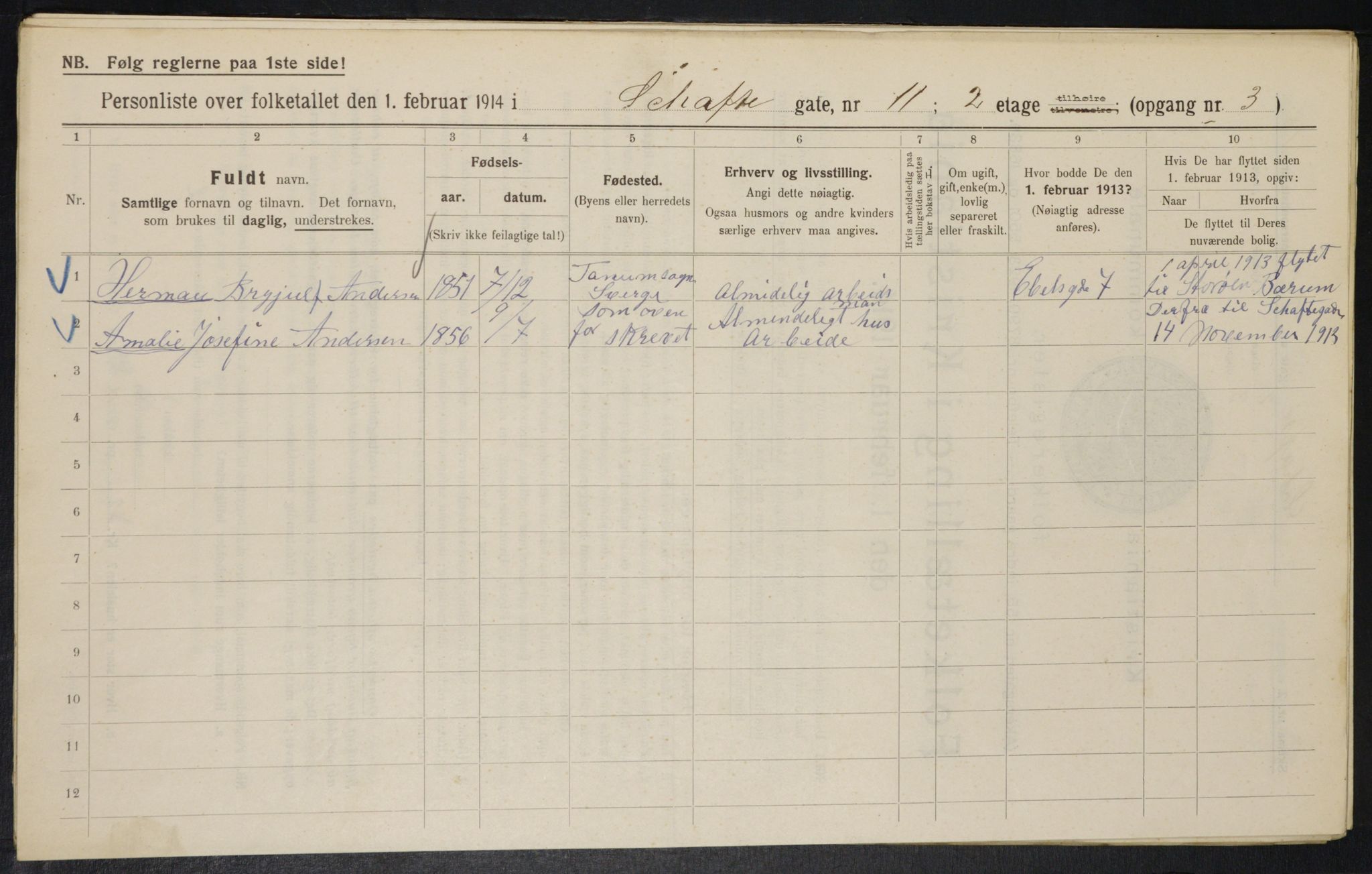 OBA, Municipal Census 1914 for Kristiania, 1914, p. 89198