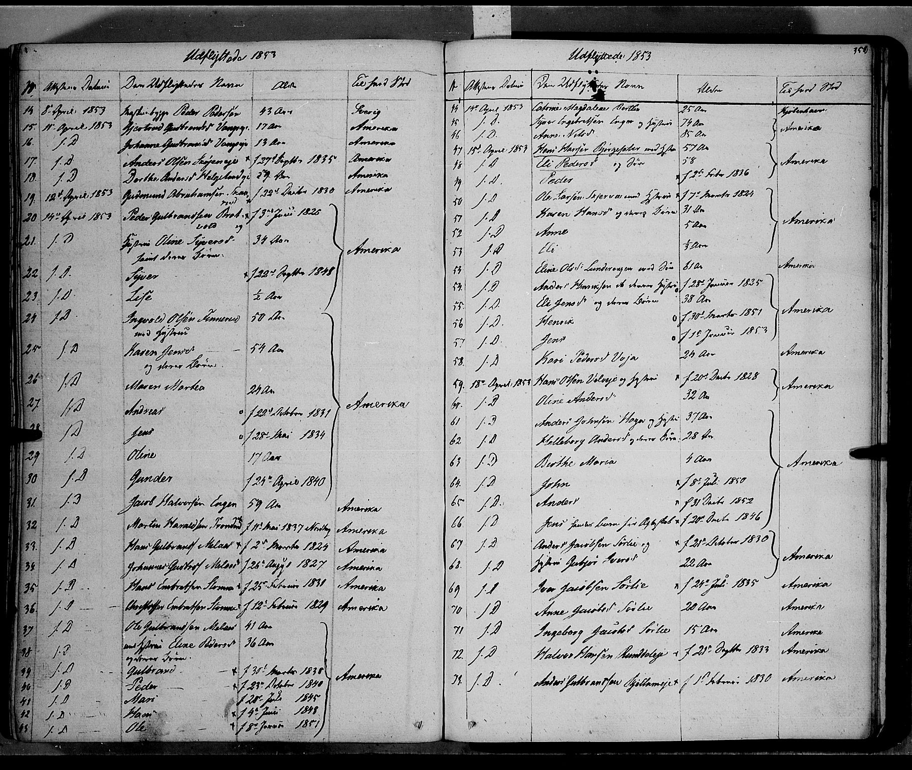 Jevnaker prestekontor, SAH/PREST-116/H/Ha/Haa/L0006: Parish register (official) no. 6, 1837-1857, p. 350