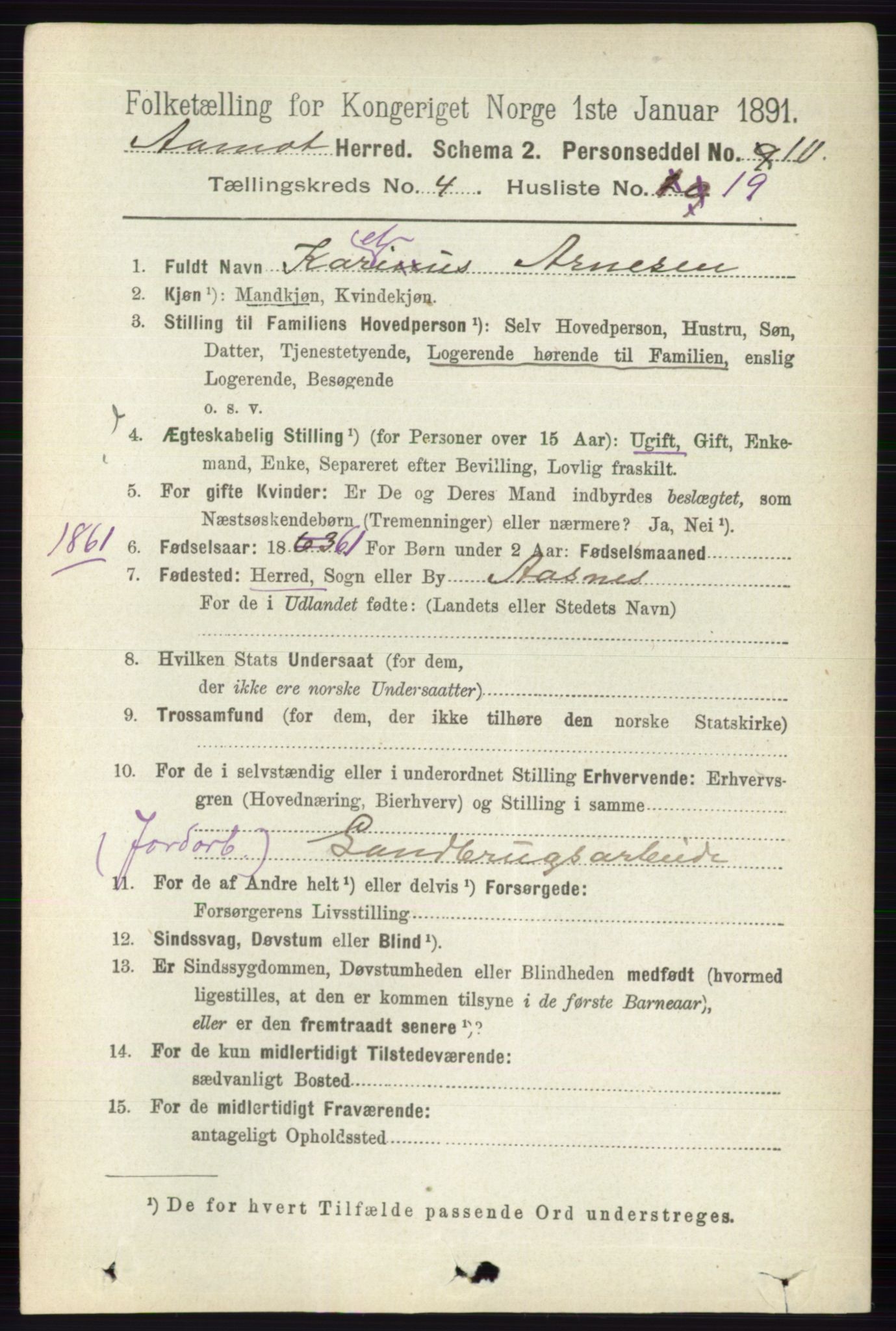 RA, 1891 census for 0429 Åmot, 1891, p. 2251