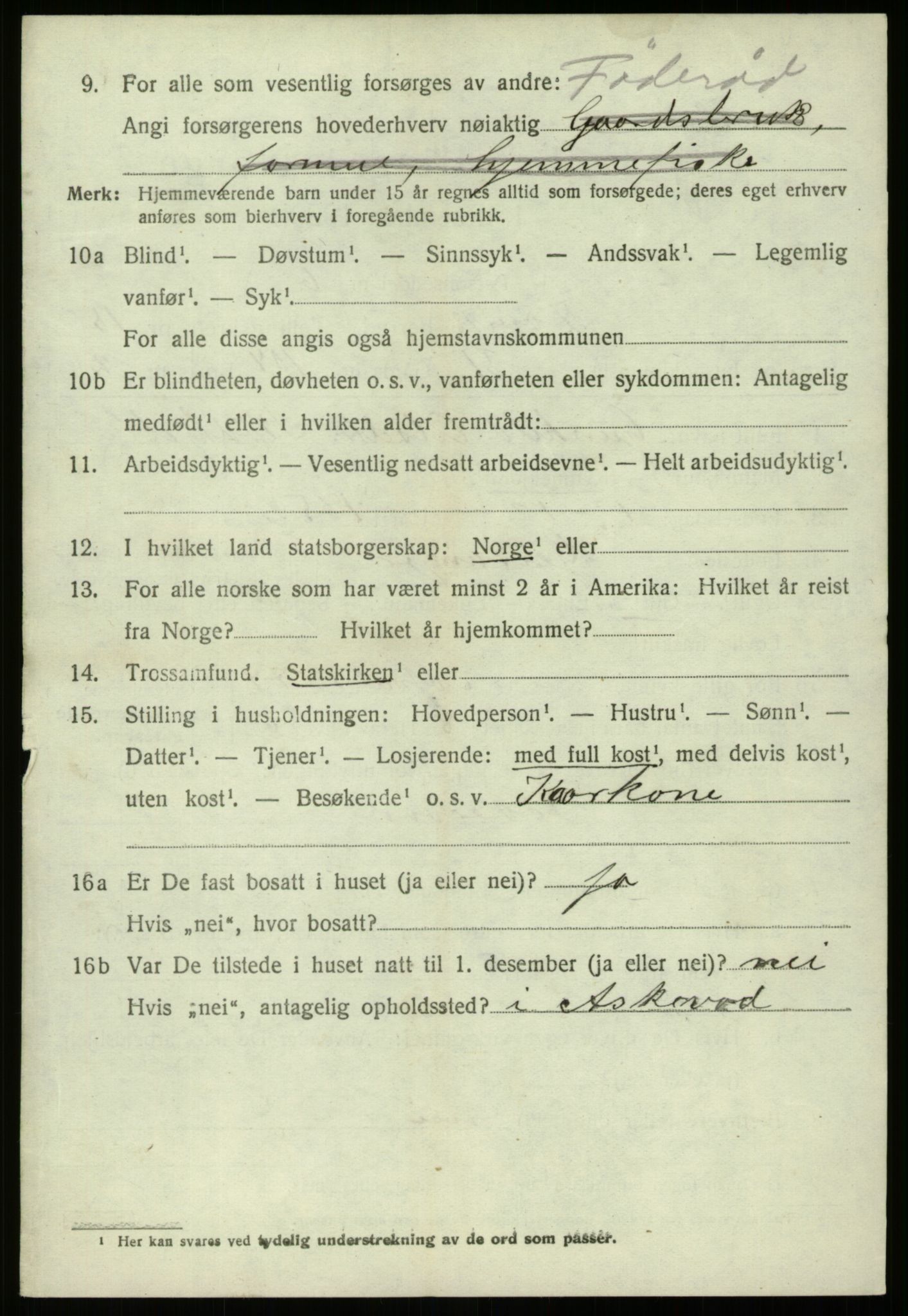SAB, 1920 census for Davik, 1920, p. 7210