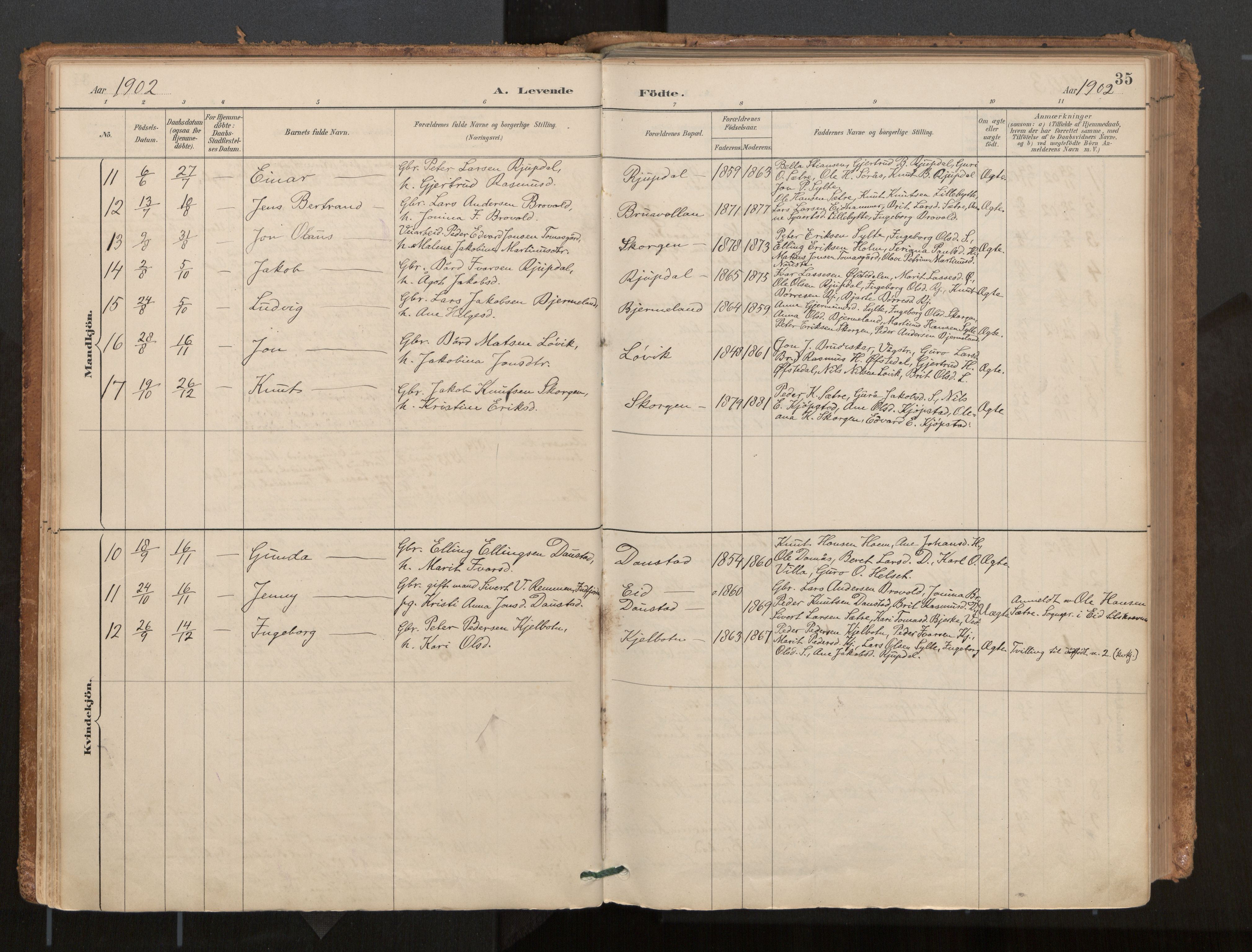 Ministerialprotokoller, klokkerbøker og fødselsregistre - Møre og Romsdal, AV/SAT-A-1454/541/L0545a: Parish register (official) no. 541A03, 1887-1912, p. 35