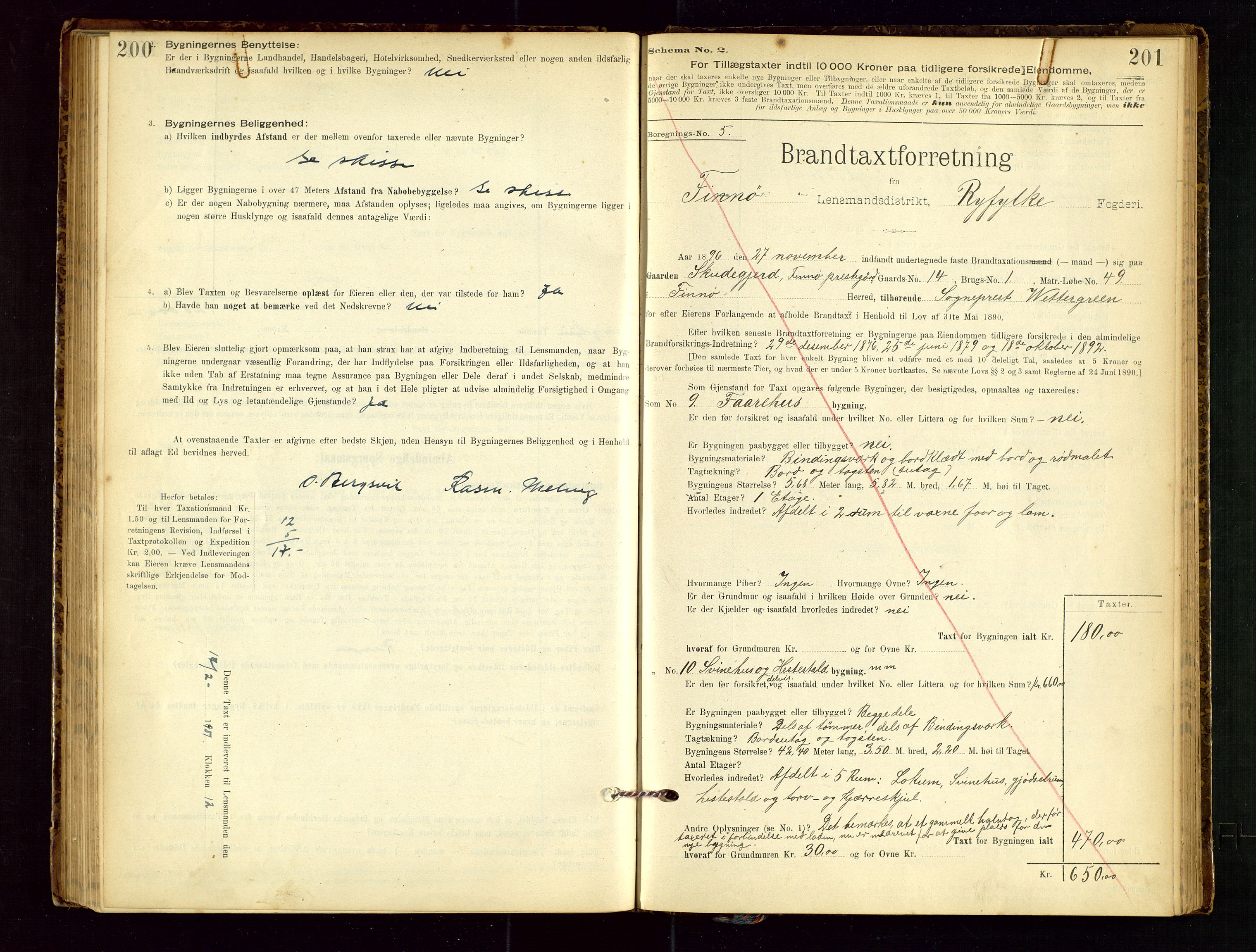 Finnøy lensmannskontor, SAST/A-100442/Goa/L0003: Branntakstprotokoll - skjemaprotokoll, 1896-1954, p. 200-201