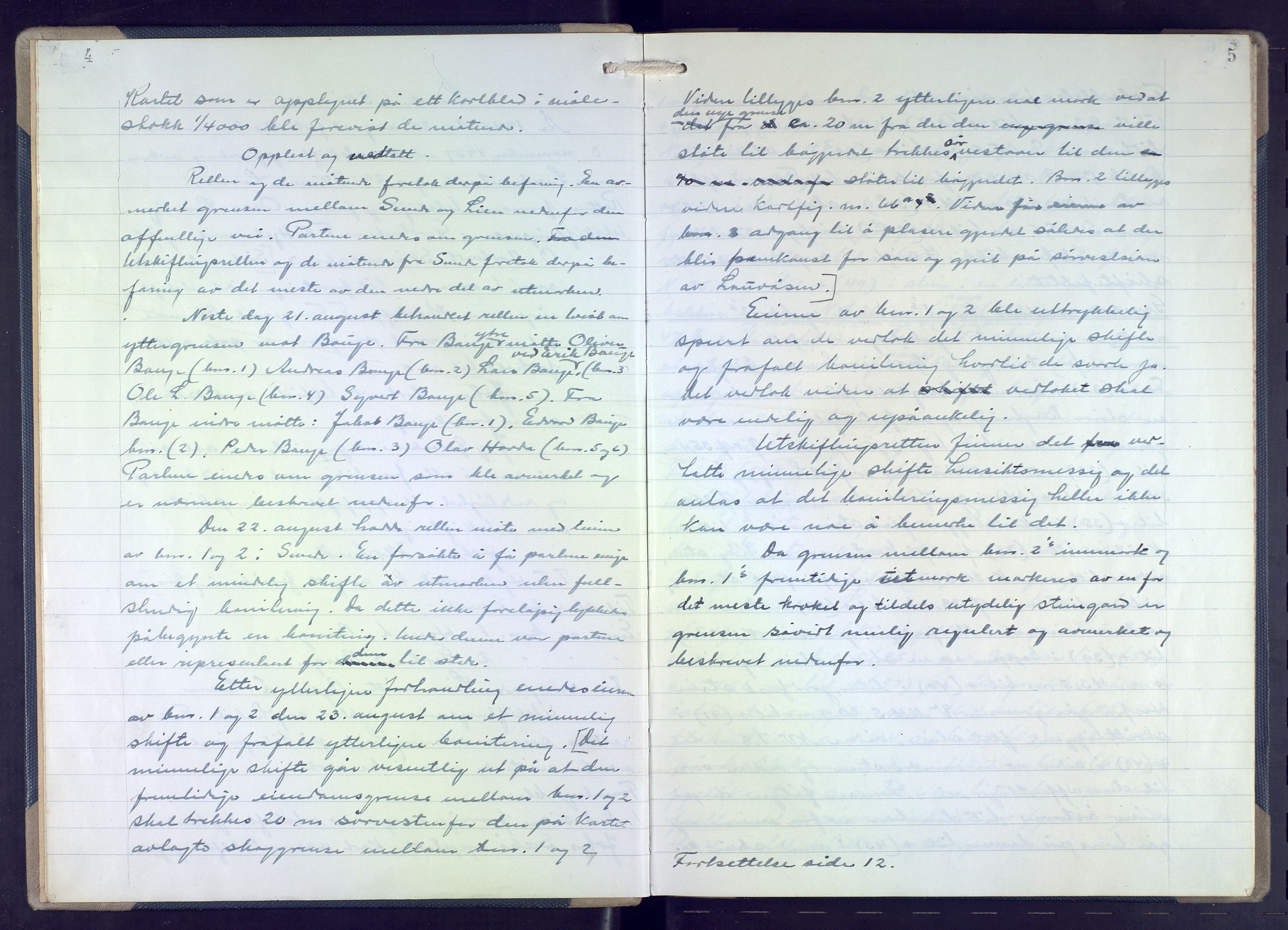 Hordaland jordskiftedøme - VII Indre Sunnhordland jordskiftedistrikt, AV/SAB-A-7401/A/Aa/L0021: Forhandlingsprotokoll, 1945-1953, p. 4-5
