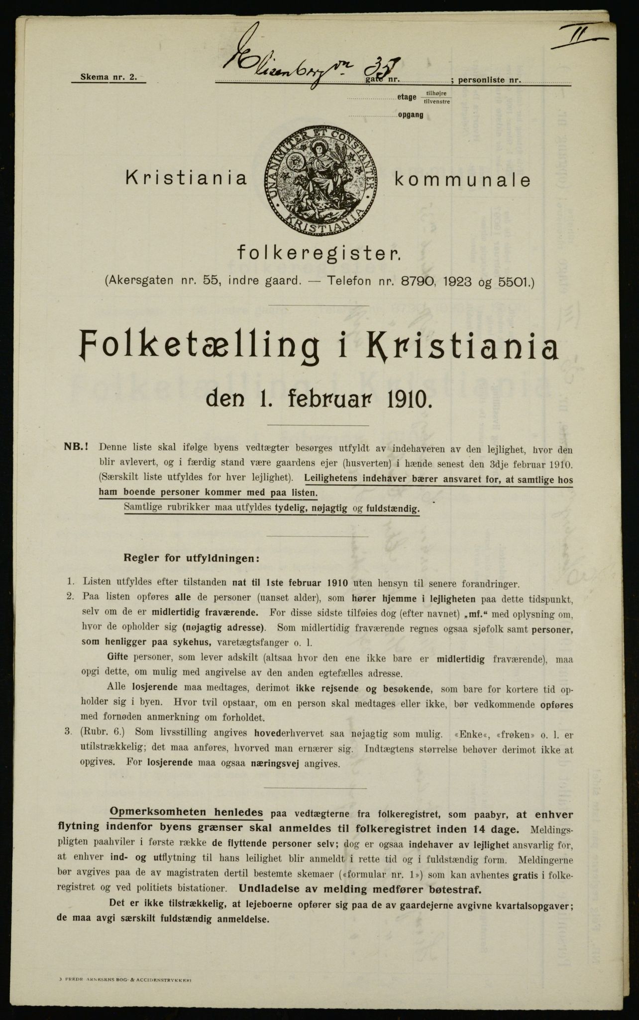 OBA, Municipal Census 1910 for Kristiania, 1910, p. 19075