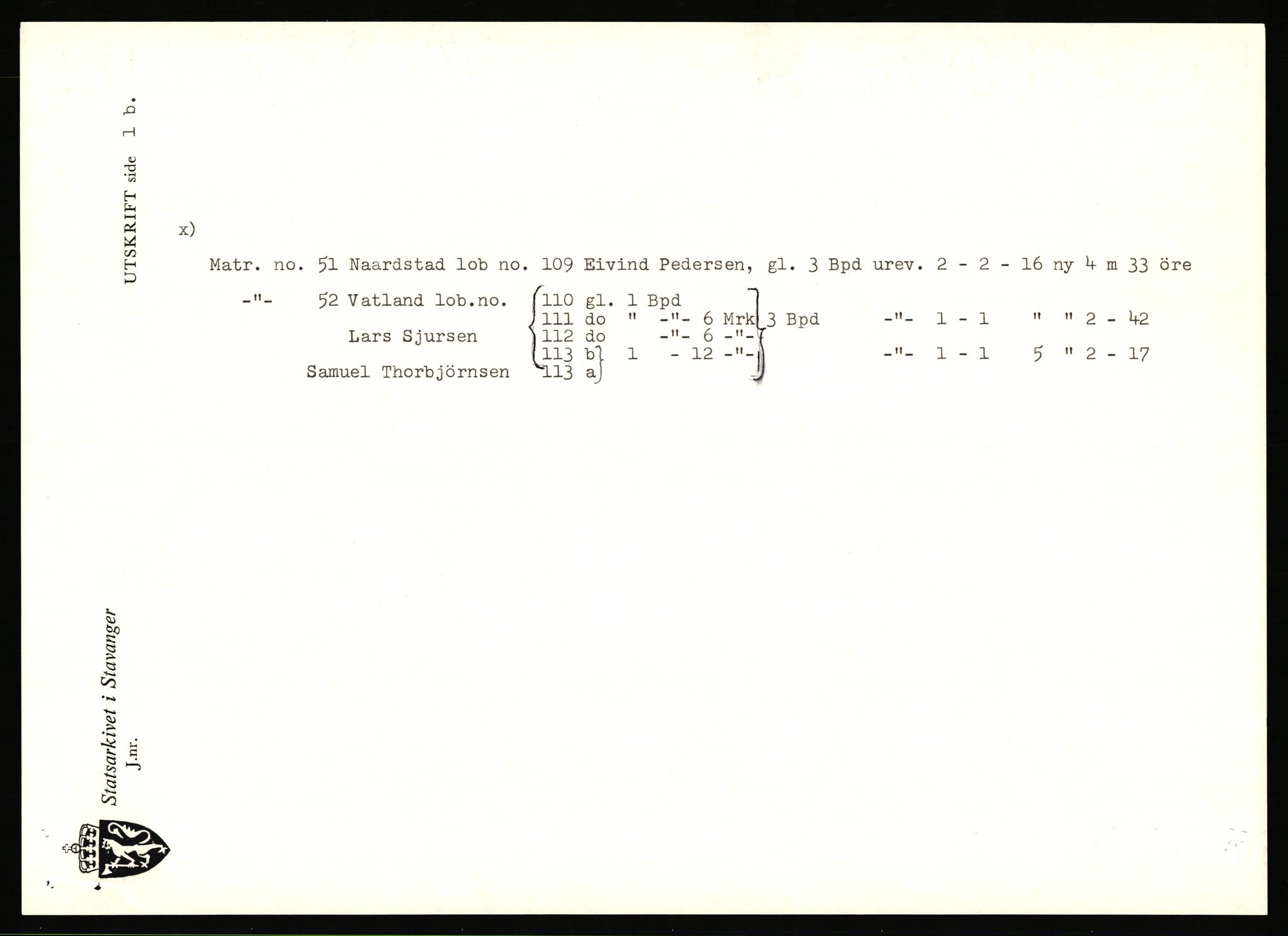 Statsarkivet i Stavanger, SAST/A-101971/03/Y/Yj/L0064: Avskrifter sortert etter gårdsnavn: Noreim - Odland i Bjerkreim, 1750-1930, p. 601