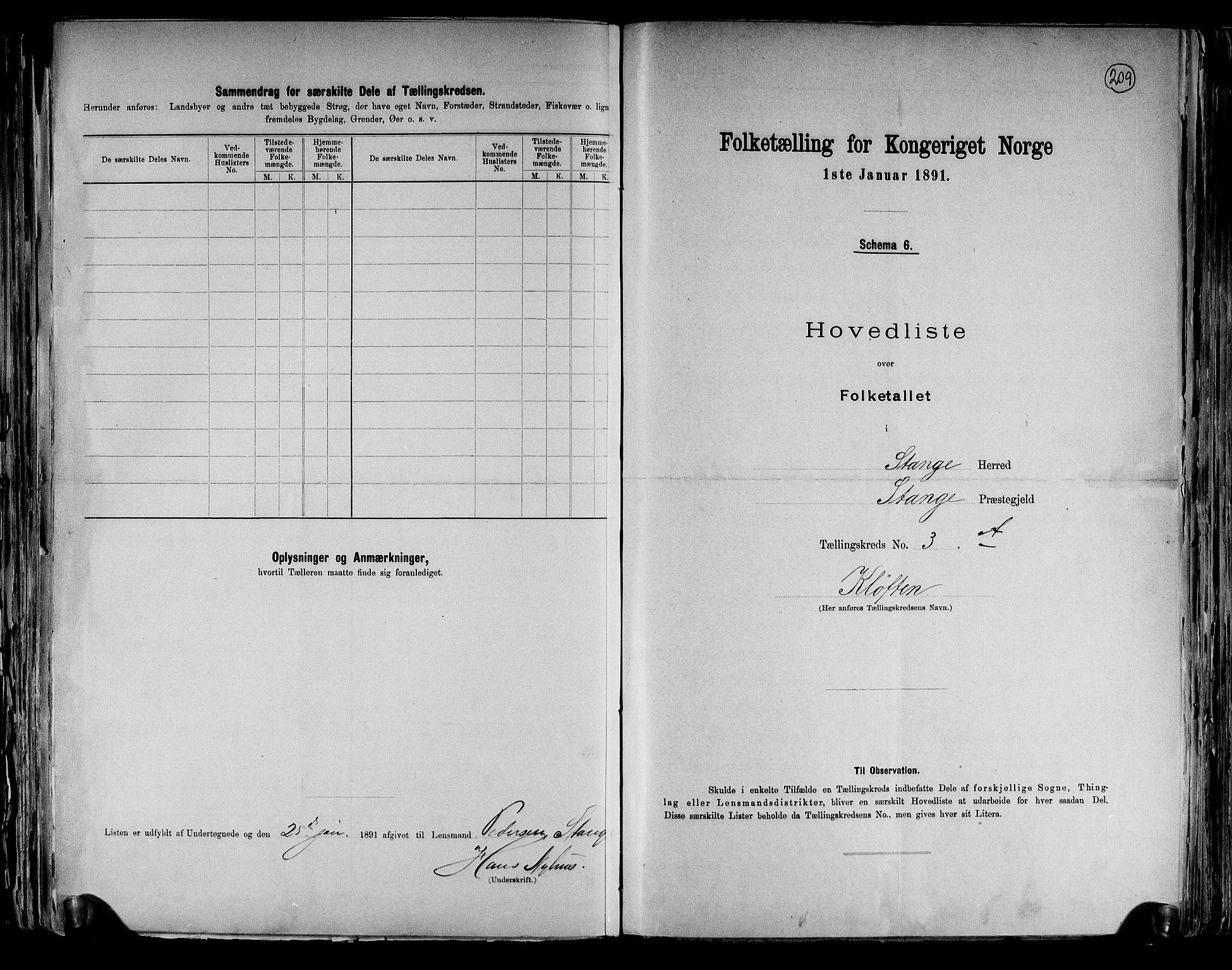 RA, 1891 census for 0417 Stange, 1891, p. 10