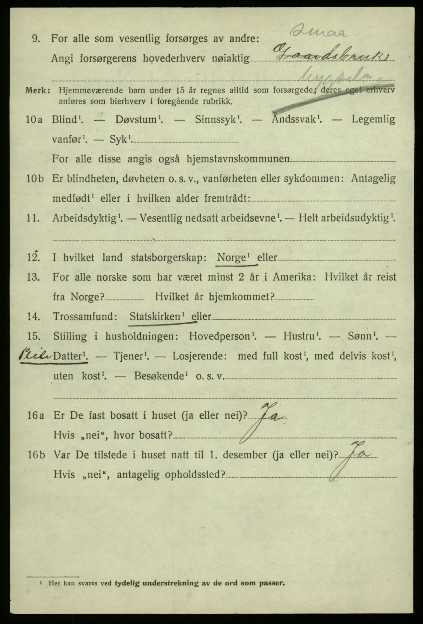 SAB, 1920 census for Lindås, 1920, p. 5596