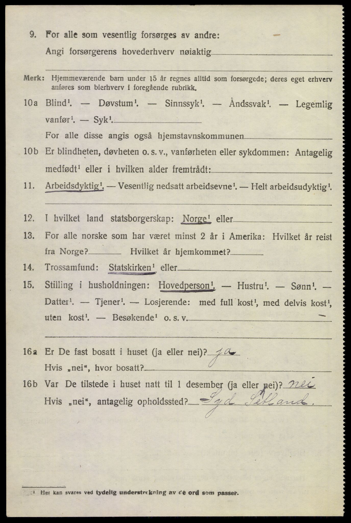 SAKO, 1920 census for Sandeherred, 1920, p. 22903