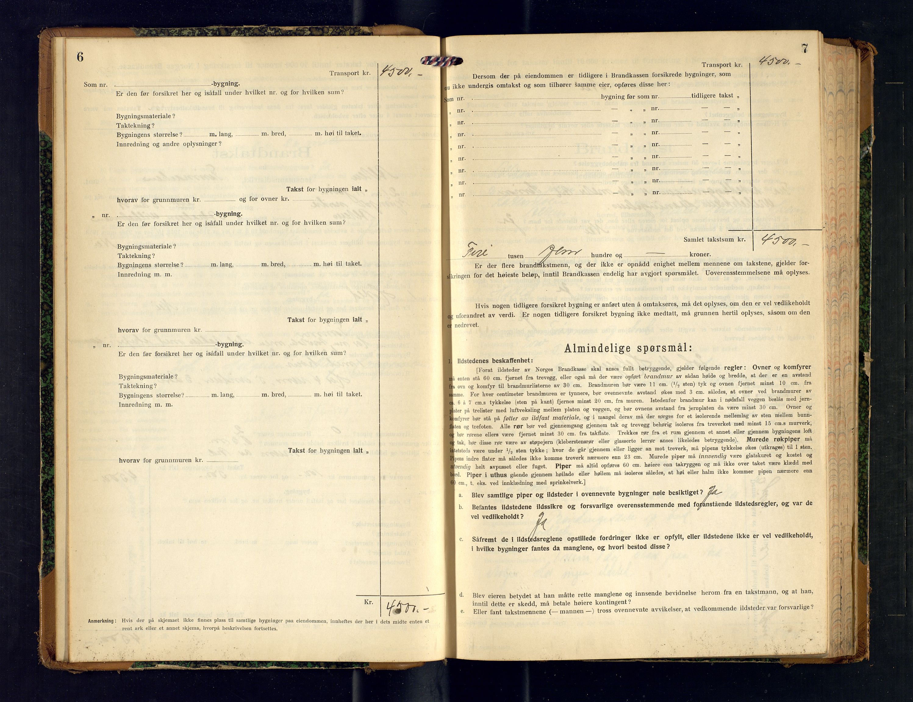 Alta lensmannskontor, AV/SATØ-S-1165/O/Ob/L0174: Branntakstprotokoll, 1921-1924, p. 6-7