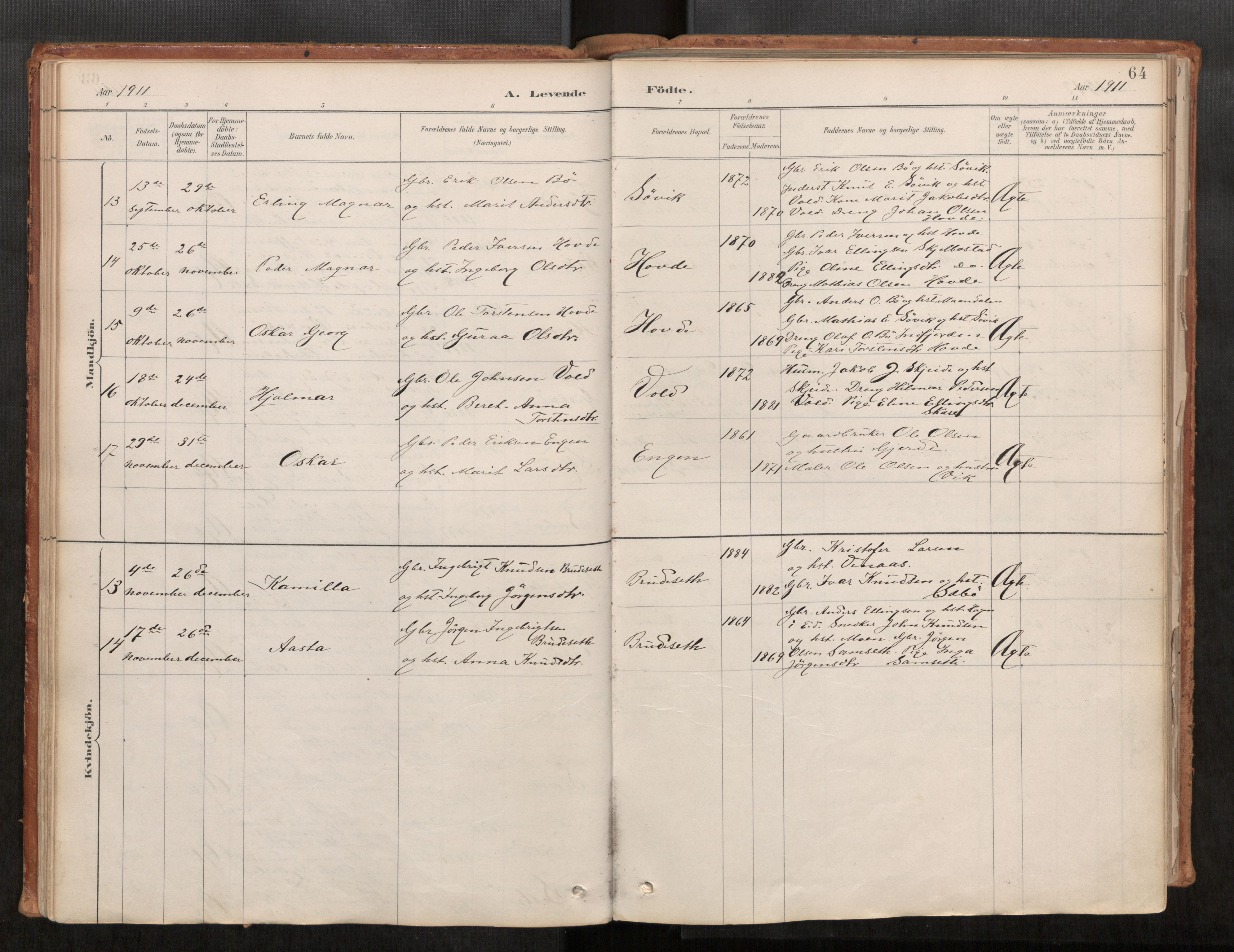 Ministerialprotokoller, klokkerbøker og fødselsregistre - Møre og Romsdal, AV/SAT-A-1454/543/L0568: Parish register (official) no. 543A03, 1885-1915, p. 64