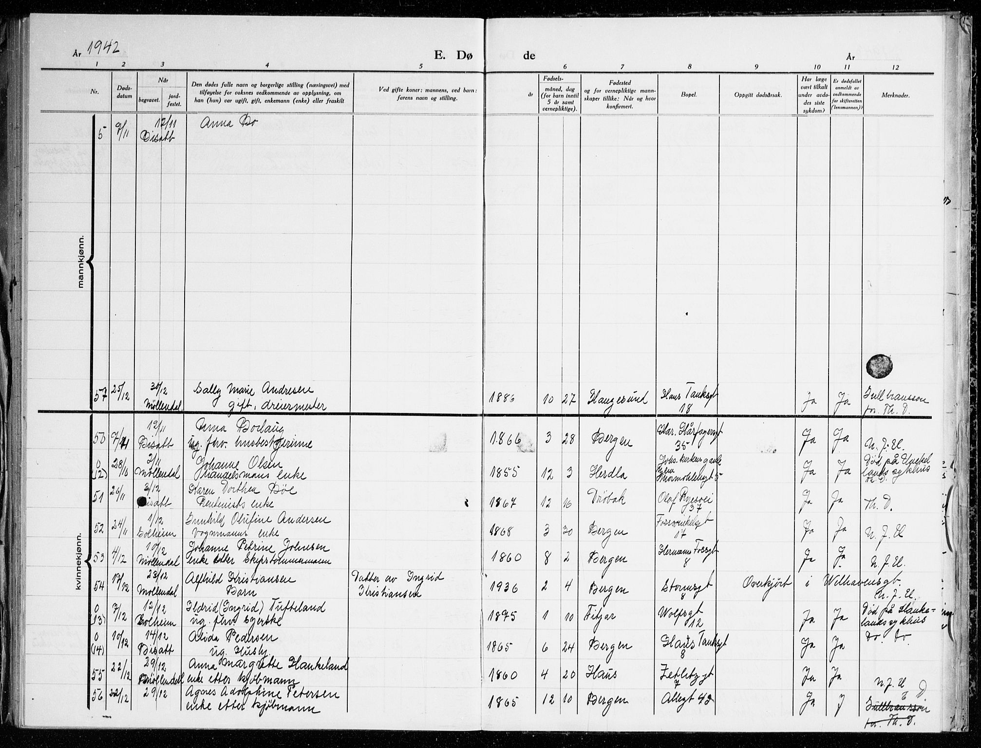 Johanneskirken sokneprestembete, AV/SAB-A-76001/H/Haa: Parish register (official) no. H 1, 1942-1945