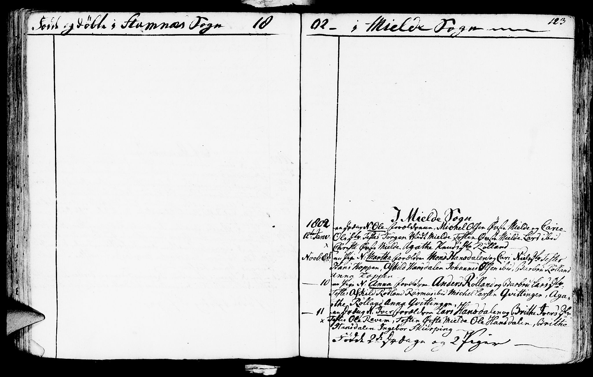 Haus sokneprestembete, AV/SAB-A-75601/H/Haa: Parish register (official) no. A 11, 1796-1816, p. 123