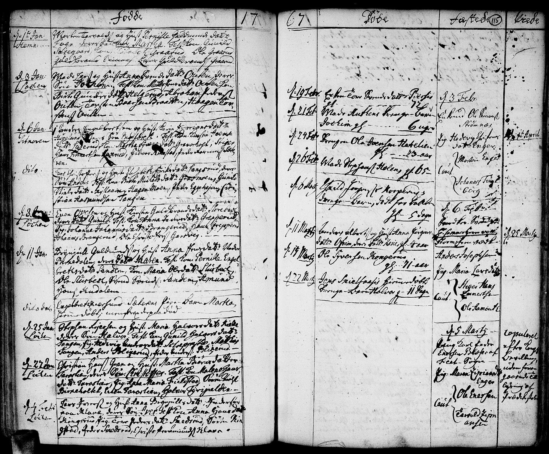 Høland prestekontor Kirkebøker, SAO/A-10346a/F/Fa/L0004: Parish register (official) no. I 4, 1757-1780, p. 115