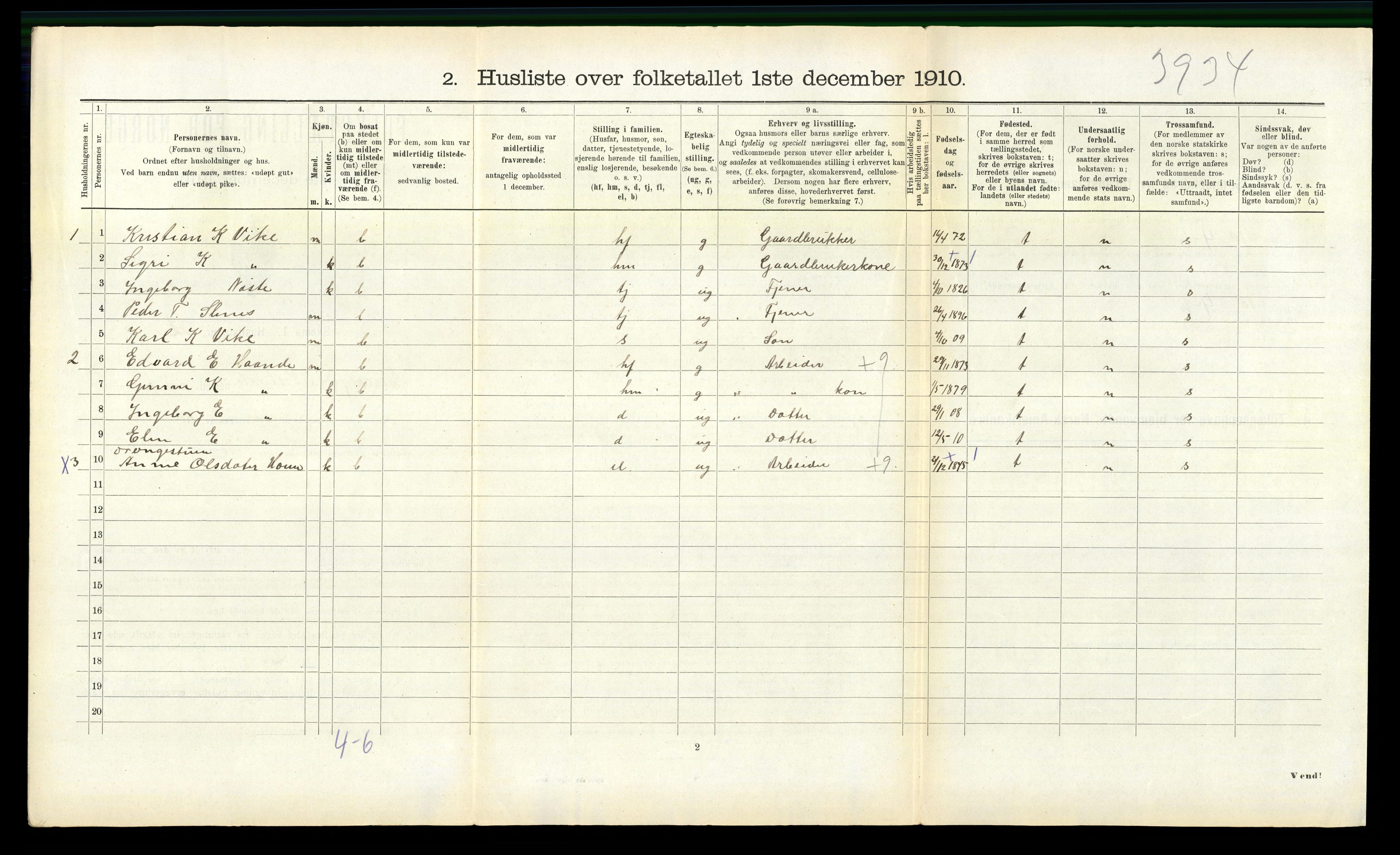 RA, 1910 census for Eresfjord og Vistdal, 1910, p. 228