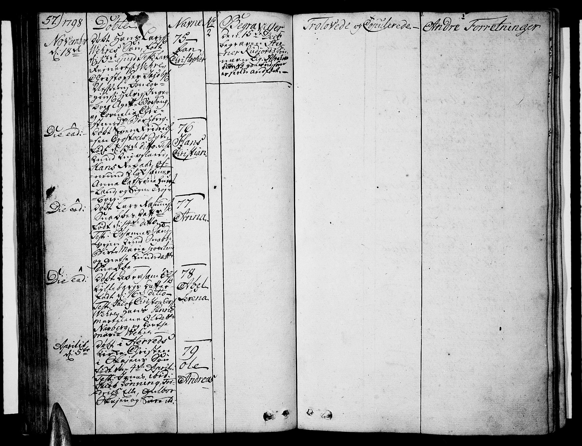 Lista sokneprestkontor, SAK/1111-0027/F/Fa/L0005: Parish register (official) no. A 5, 1795-1823, p. 57