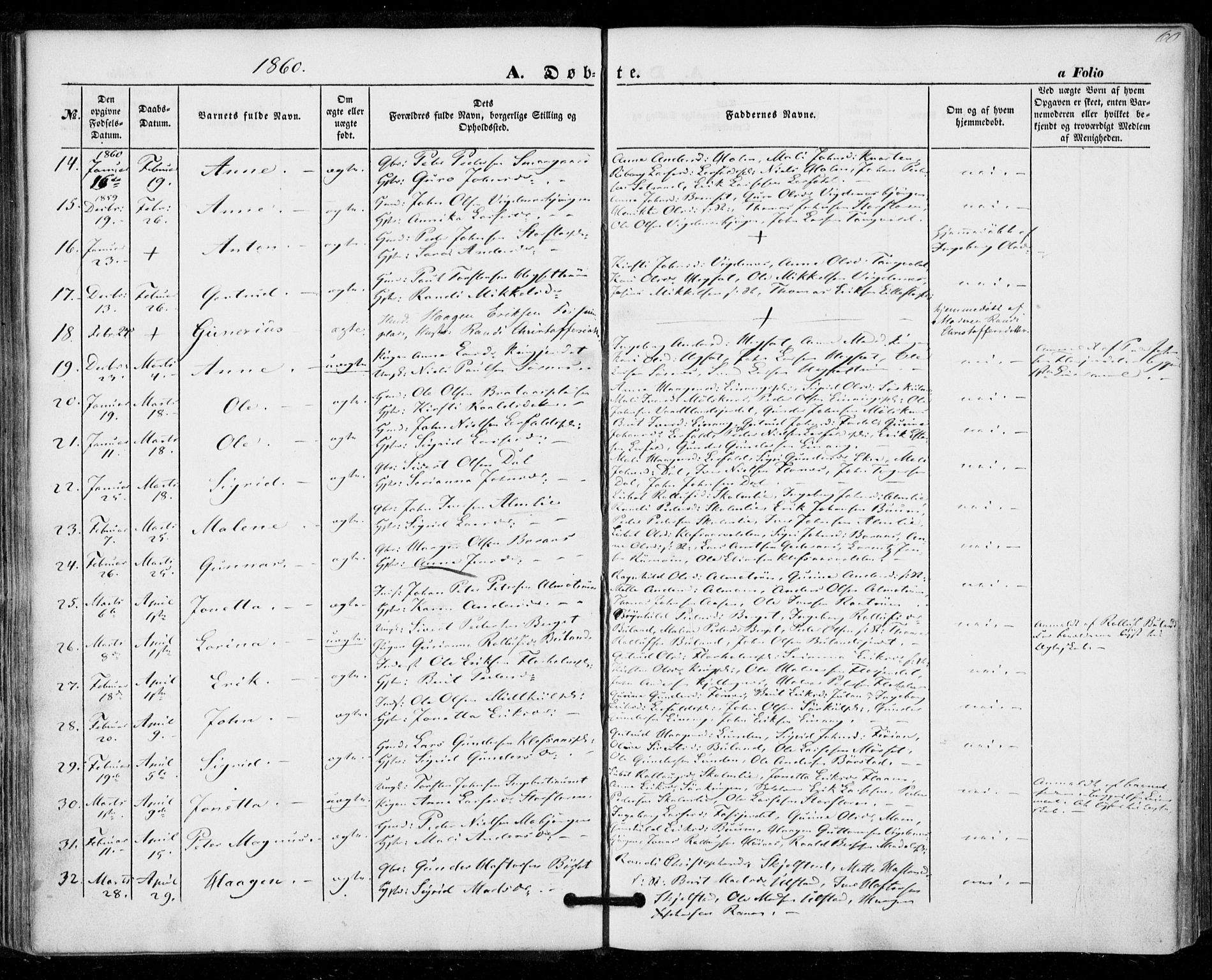Ministerialprotokoller, klokkerbøker og fødselsregistre - Nord-Trøndelag, SAT/A-1458/703/L0028: Parish register (official) no. 703A01, 1850-1862, p. 60
