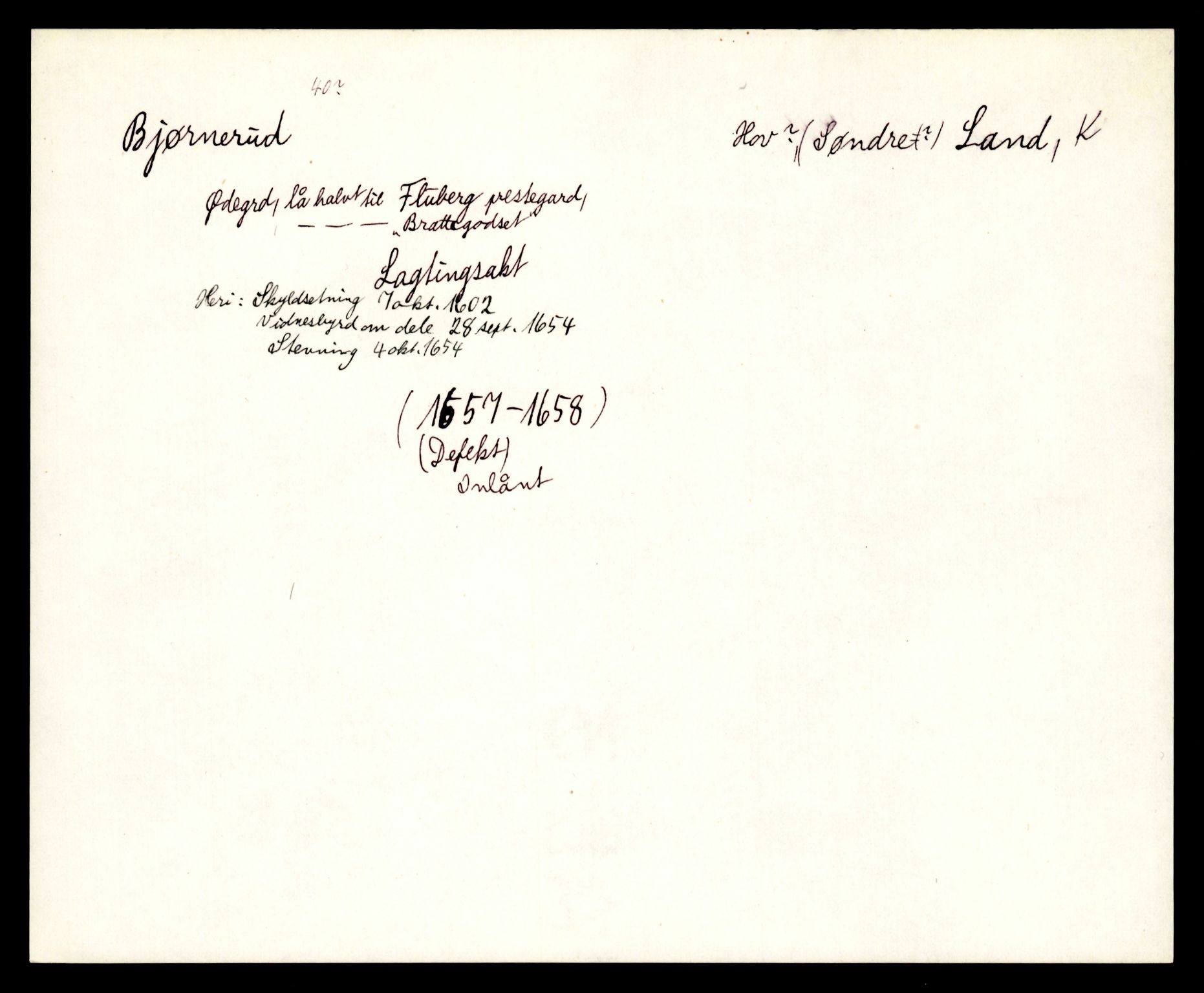 Riksarkivets diplomsamling, AV/RA-EA-5965/F35/F35e/L0011: Registreringssedler Oppland 3, 1400-1700, p. 435