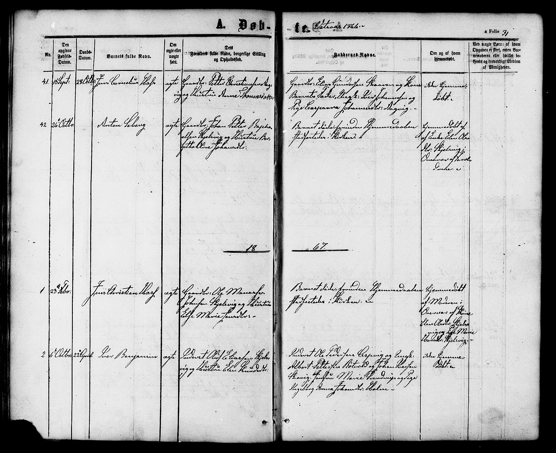 Ministerialprotokoller, klokkerbøker og fødselsregistre - Nordland, SAT/A-1459/810/L0146: Parish register (official) no. 810A08 /1, 1862-1874, p. 31