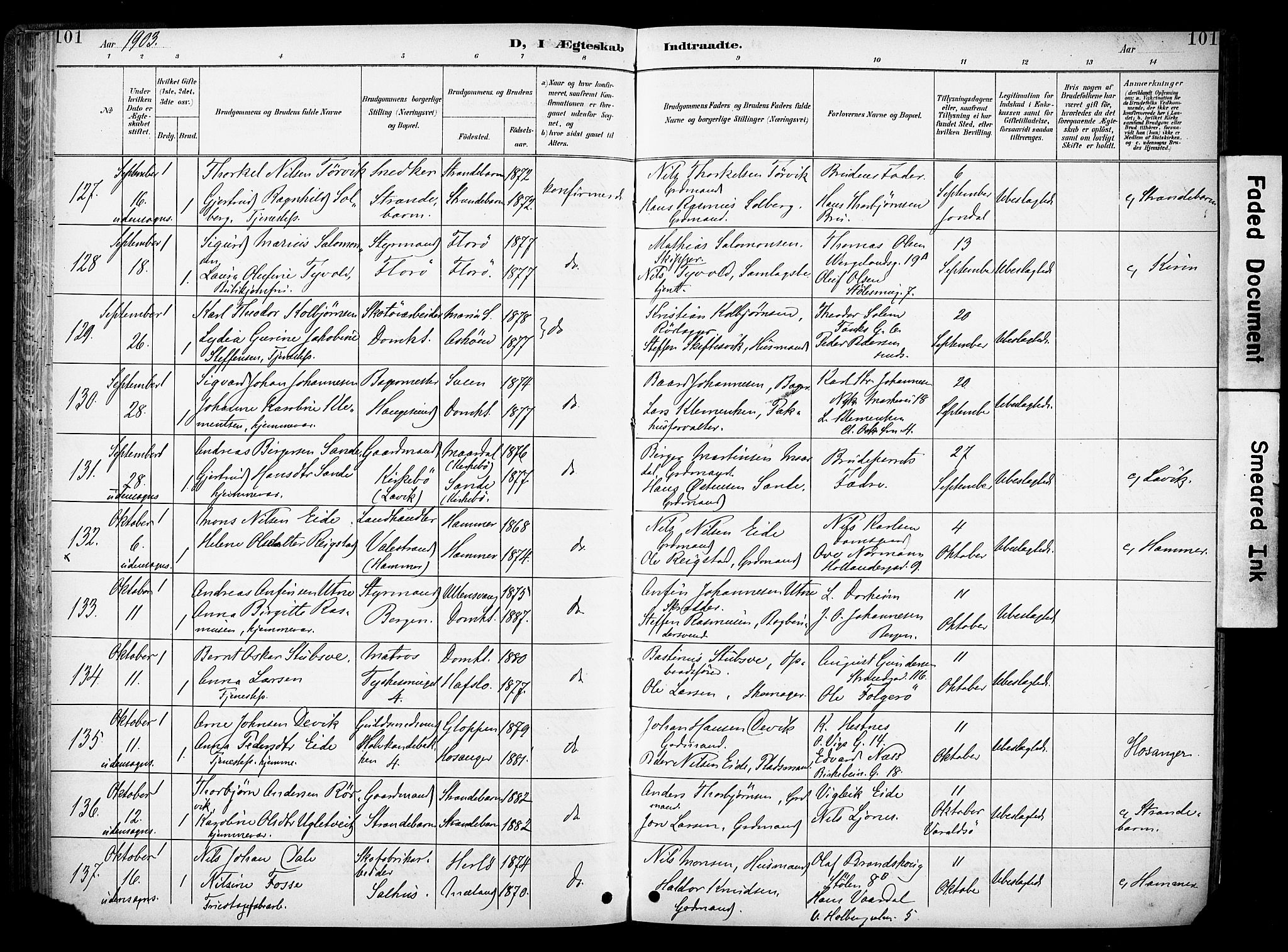 Nykirken Sokneprestembete, SAB/A-77101/H/Haa/L0034: Parish register (official) no. D 4, 1896-1905, p. 101