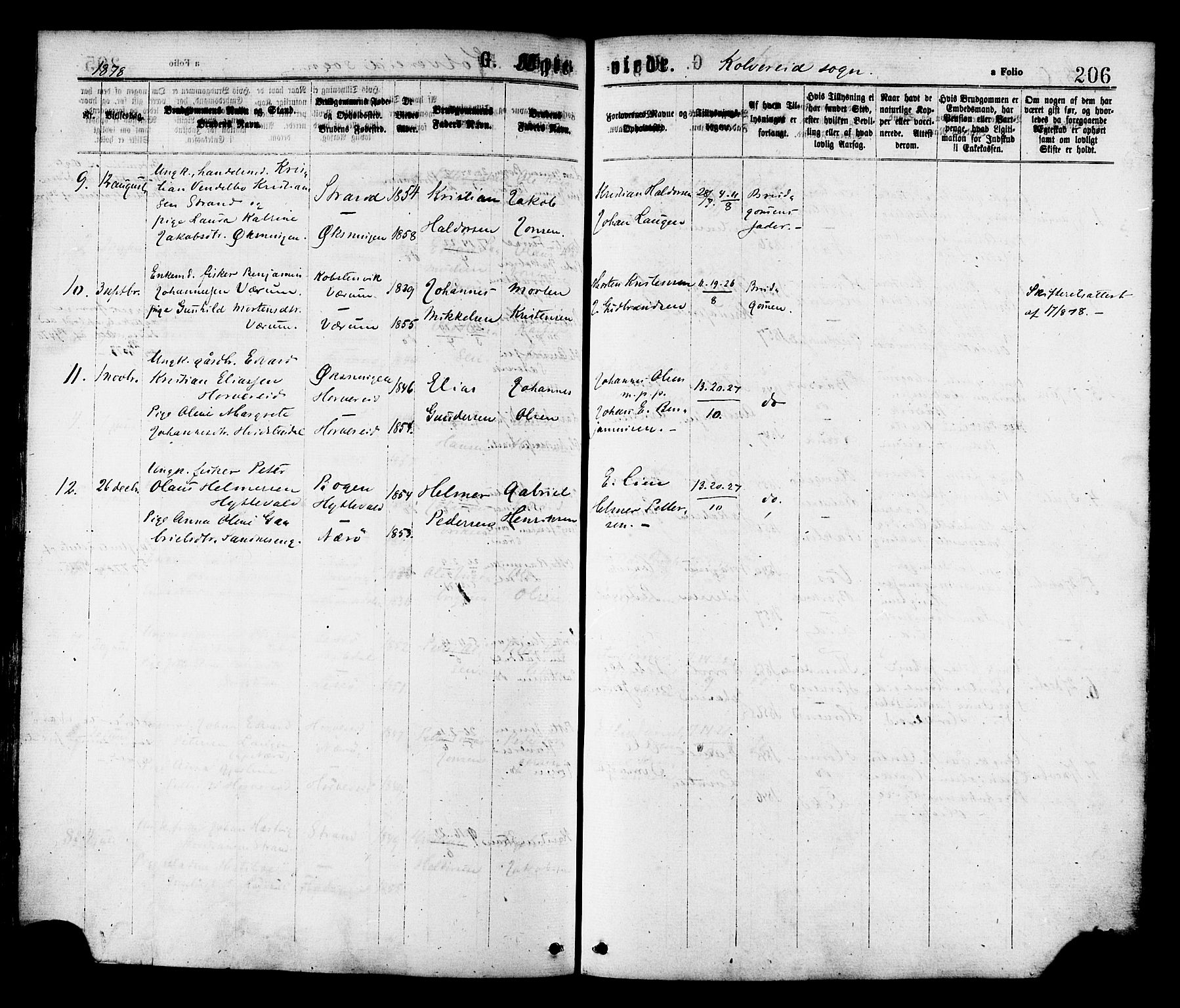 Ministerialprotokoller, klokkerbøker og fødselsregistre - Nord-Trøndelag, SAT/A-1458/780/L0642: Parish register (official) no. 780A07 /1, 1874-1885, p. 206