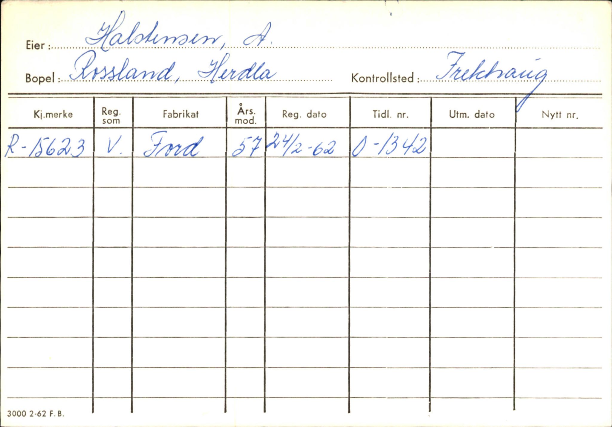 Statens vegvesen, Hordaland vegkontor, SAB/A-5201/2/Ha/L0018: R-eierkort H, 1920-1971, p. 294