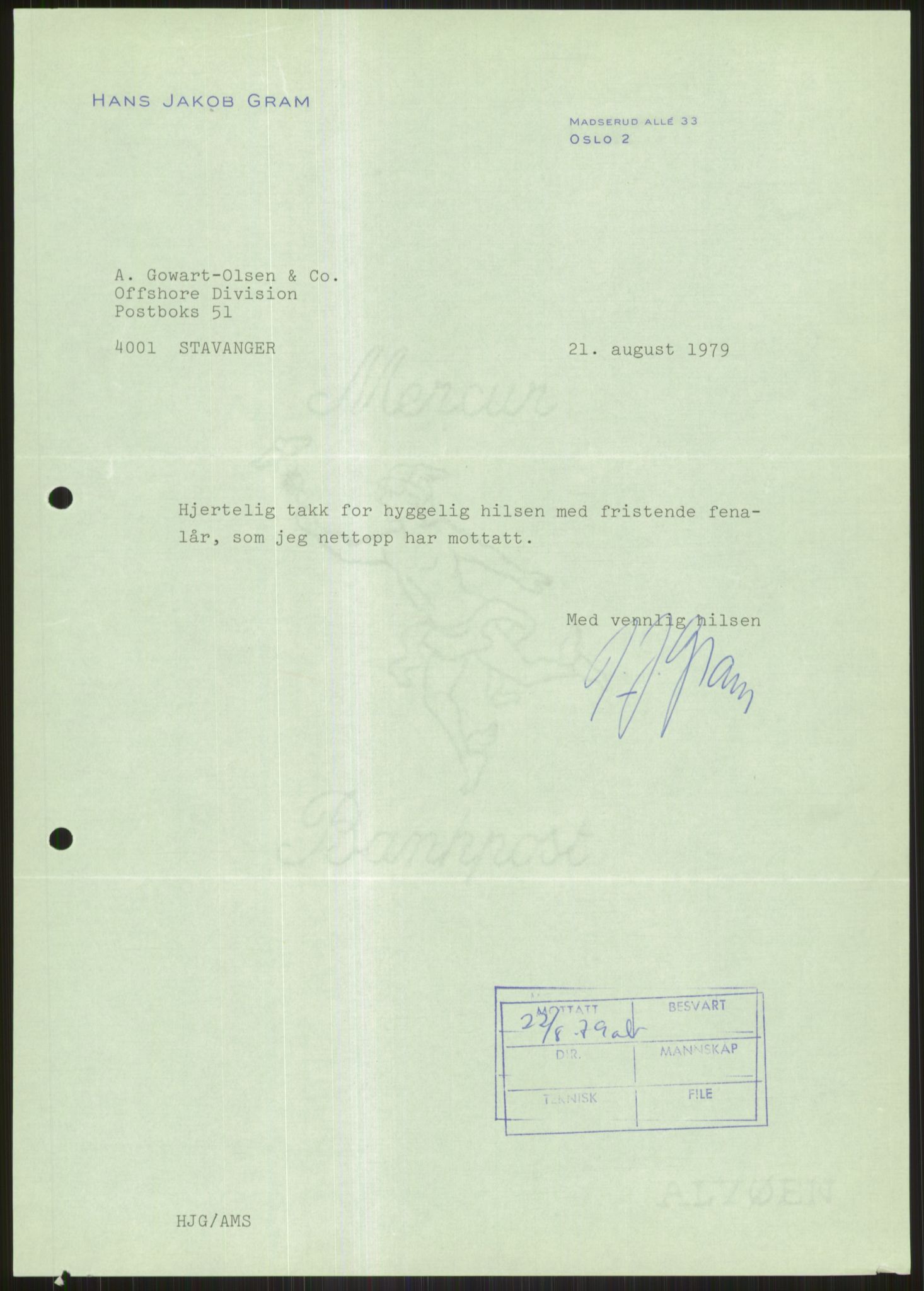 Pa 1503 - Stavanger Drilling AS, SAST/A-101906/D/L0005: Korrespondanse og saksdokumenter, 1974-1985, p. 1128