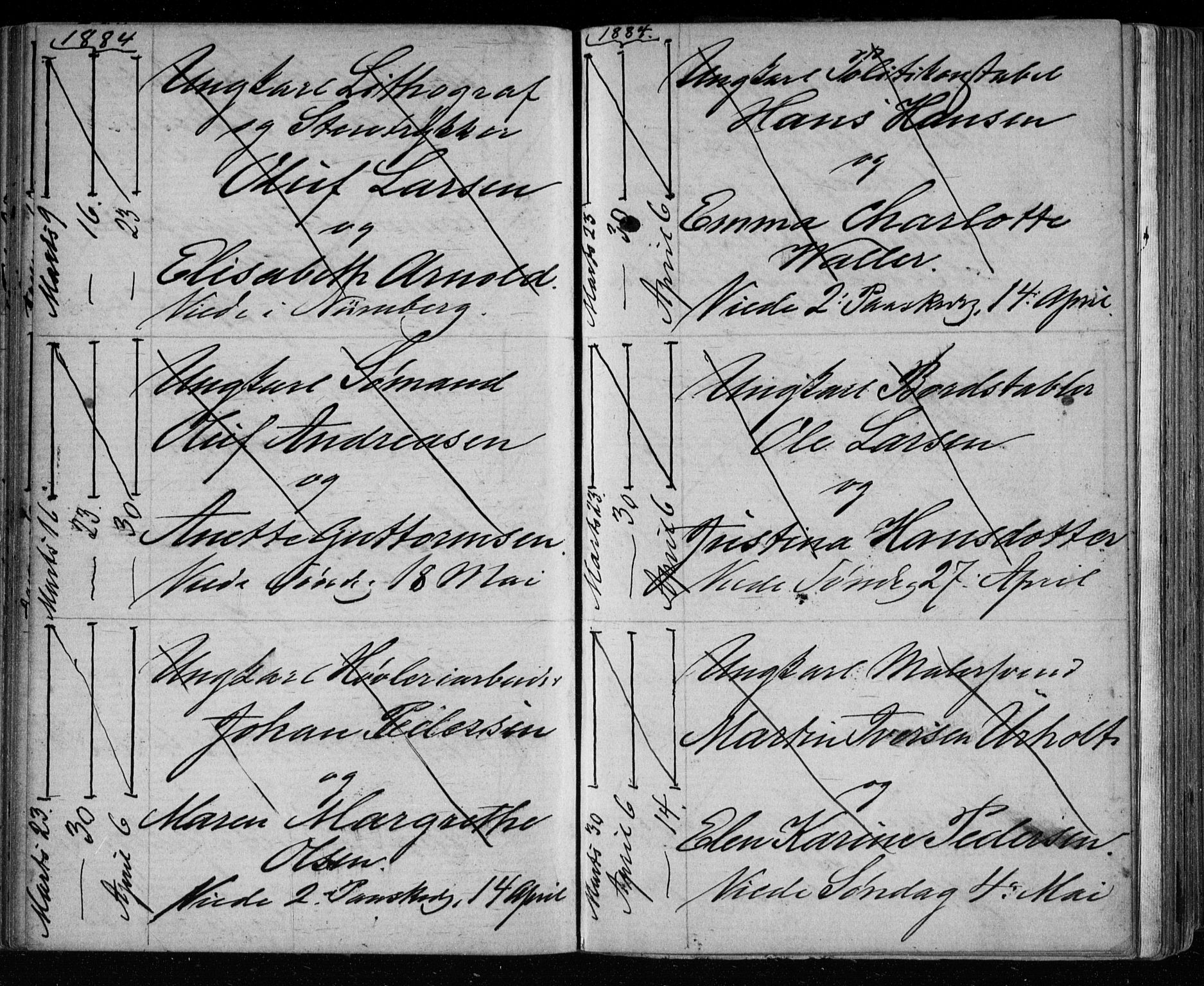 Bragernes kirkebøker, AV/SAKO-A-6/H/Ha/L0006: Banns register no. 6, 1873-1896