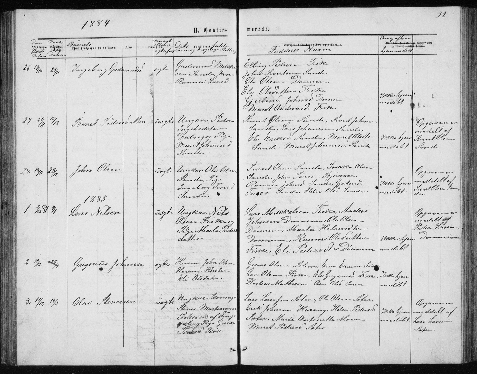 Ministerialprotokoller, klokkerbøker og fødselsregistre - Møre og Romsdal, AV/SAT-A-1454/597/L1064: Parish register (copy) no. 597C01, 1866-1898, p. 92