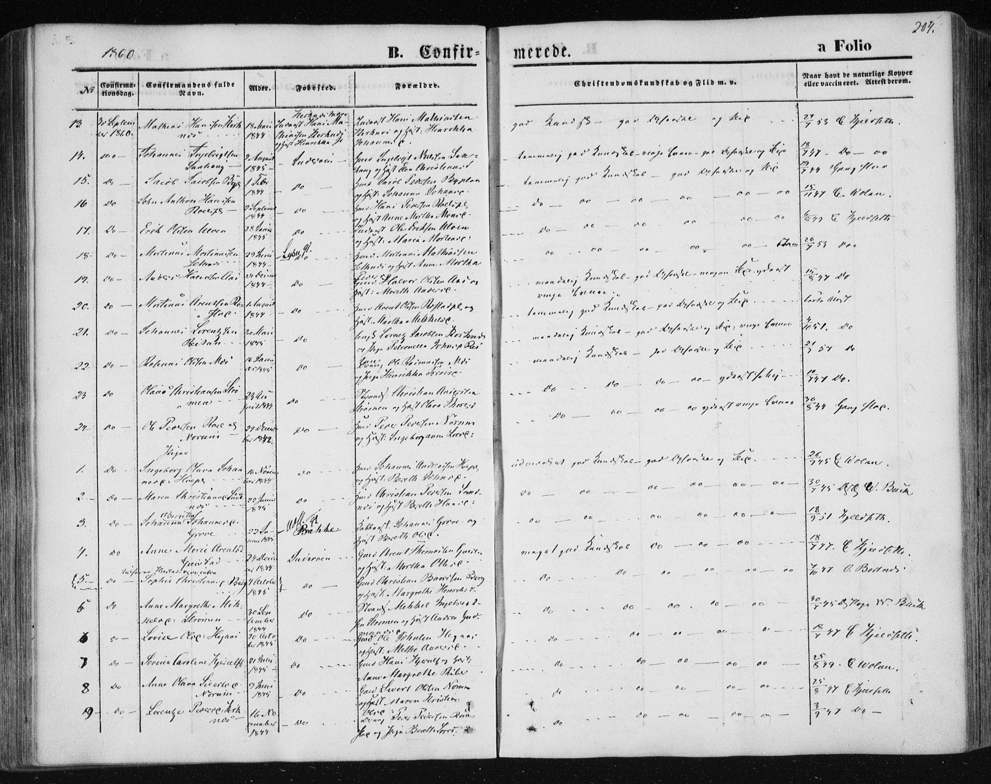 Ministerialprotokoller, klokkerbøker og fødselsregistre - Nord-Trøndelag, SAT/A-1458/730/L0283: Parish register (official) no. 730A08, 1855-1865, p. 204