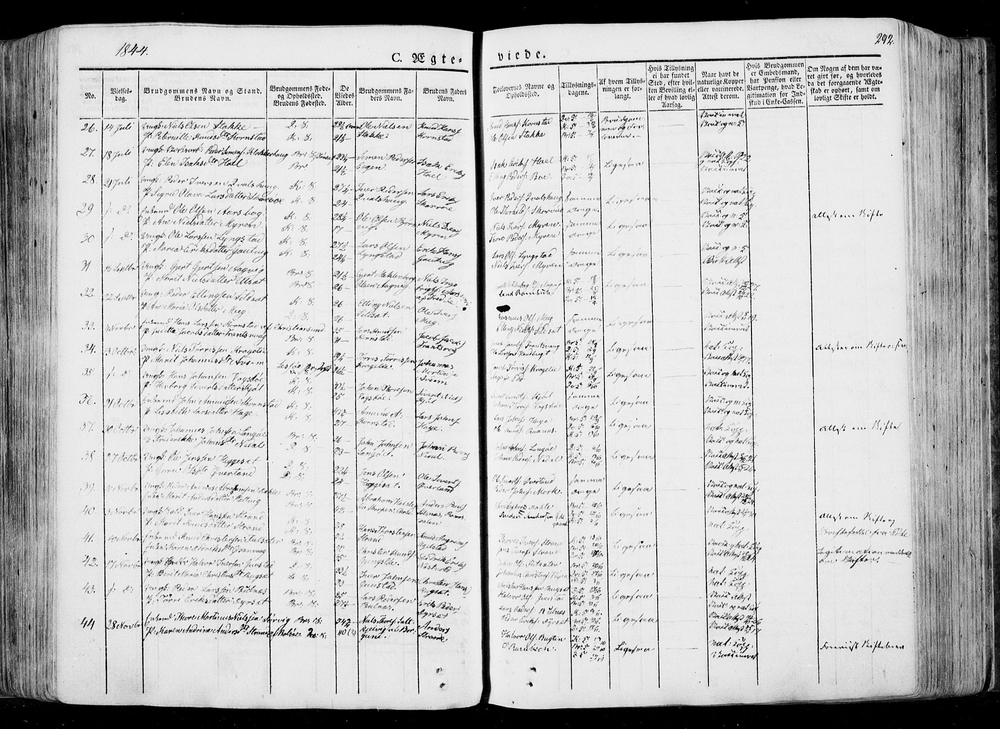Ministerialprotokoller, klokkerbøker og fødselsregistre - Møre og Romsdal, SAT/A-1454/568/L0803: Parish register (official) no. 568A10, 1830-1853, p. 292