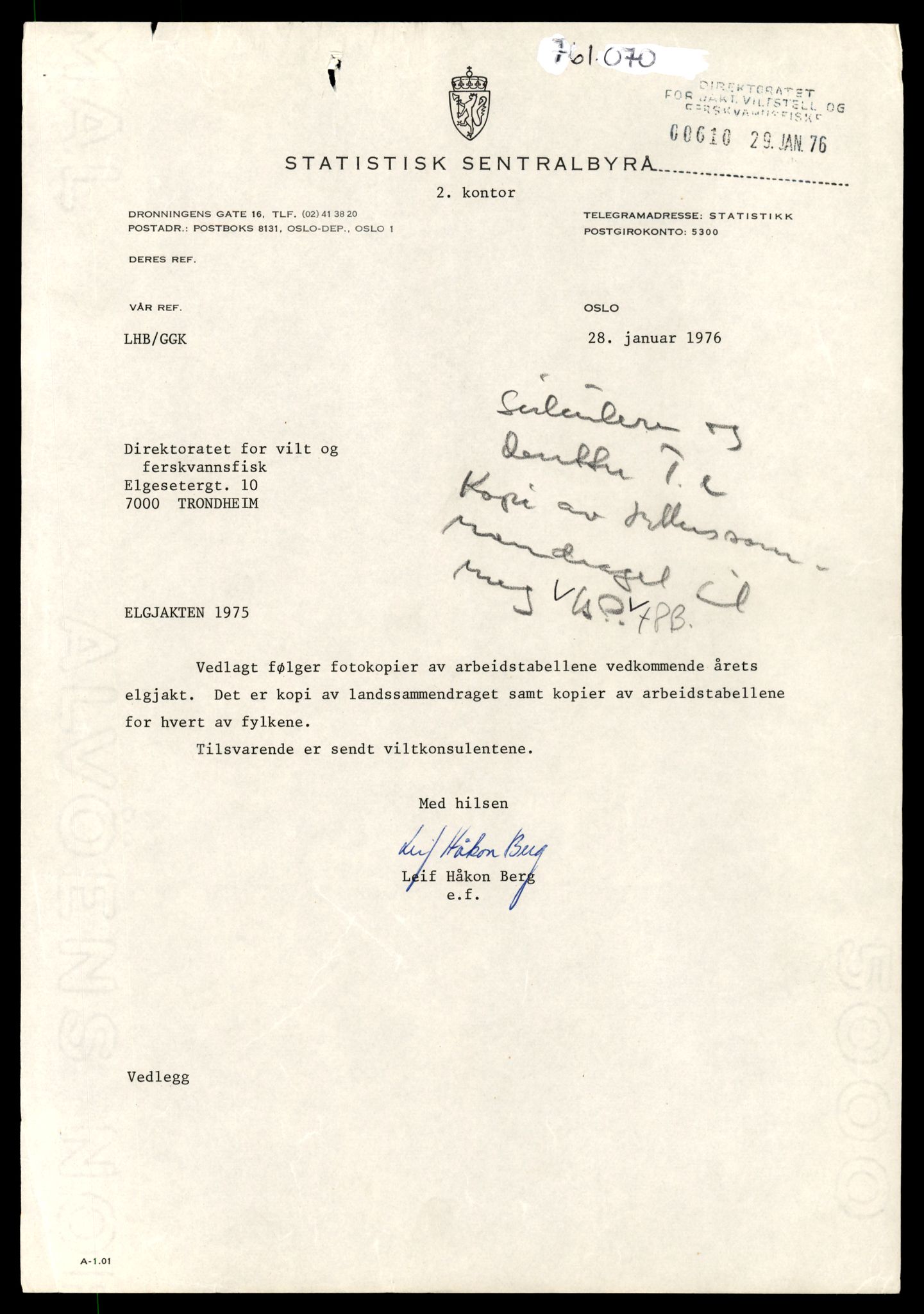 Direktoratet for naturforvaltning, AV/SAT-A-5209/4/D/De/L0102: Oppsyn, oppgaveplikt, 1965-1975, p. 979