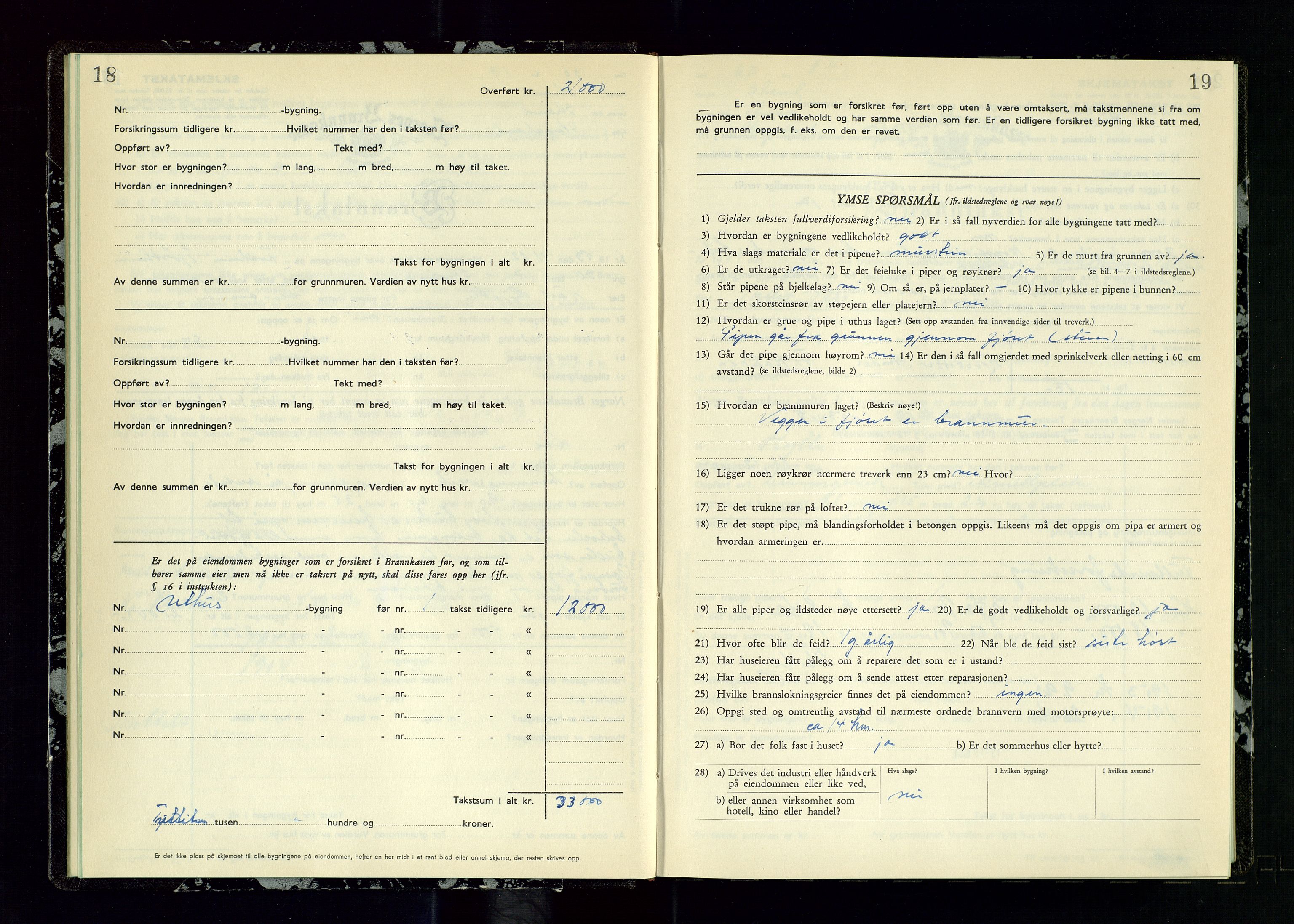 Strand og Forsand lensmannskontor, SAST/A-100451/Gob/L0003: Branntakstprotokoll, 1953-1955, p. 18-19