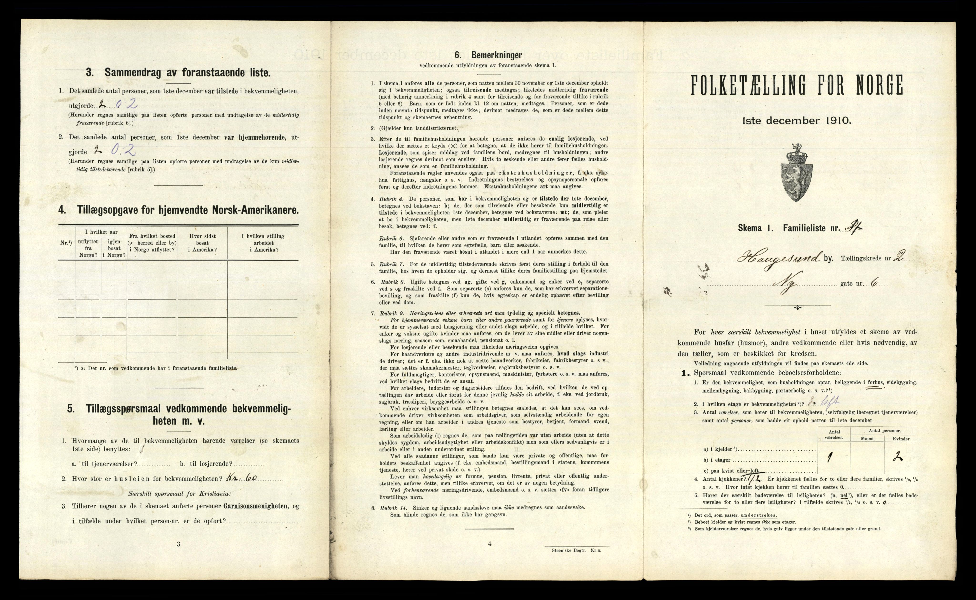 RA, 1910 census for Haugesund, 1910, p. 1422