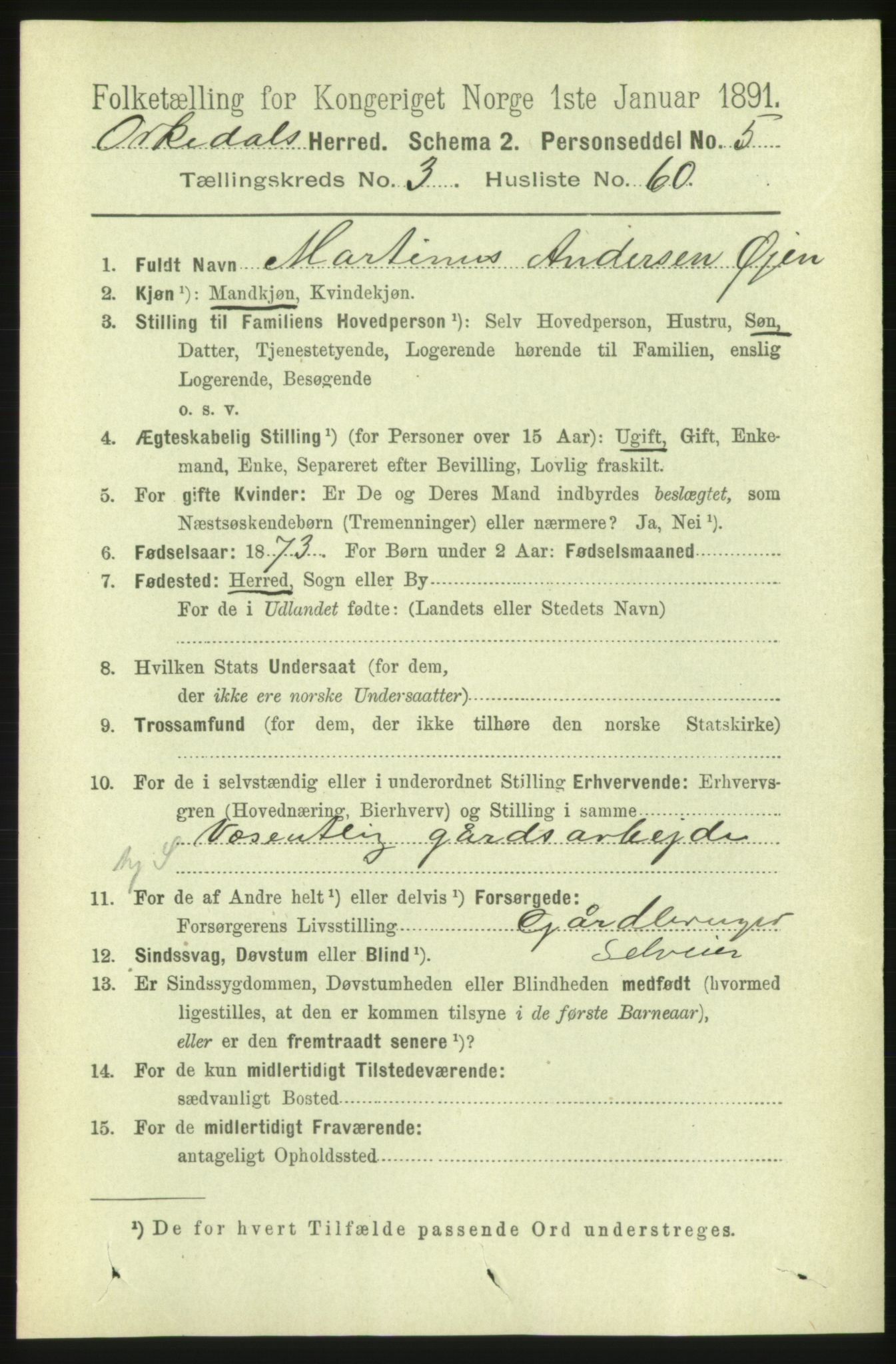 RA, 1891 census for 1638 Orkdal, 1891, p. 1776