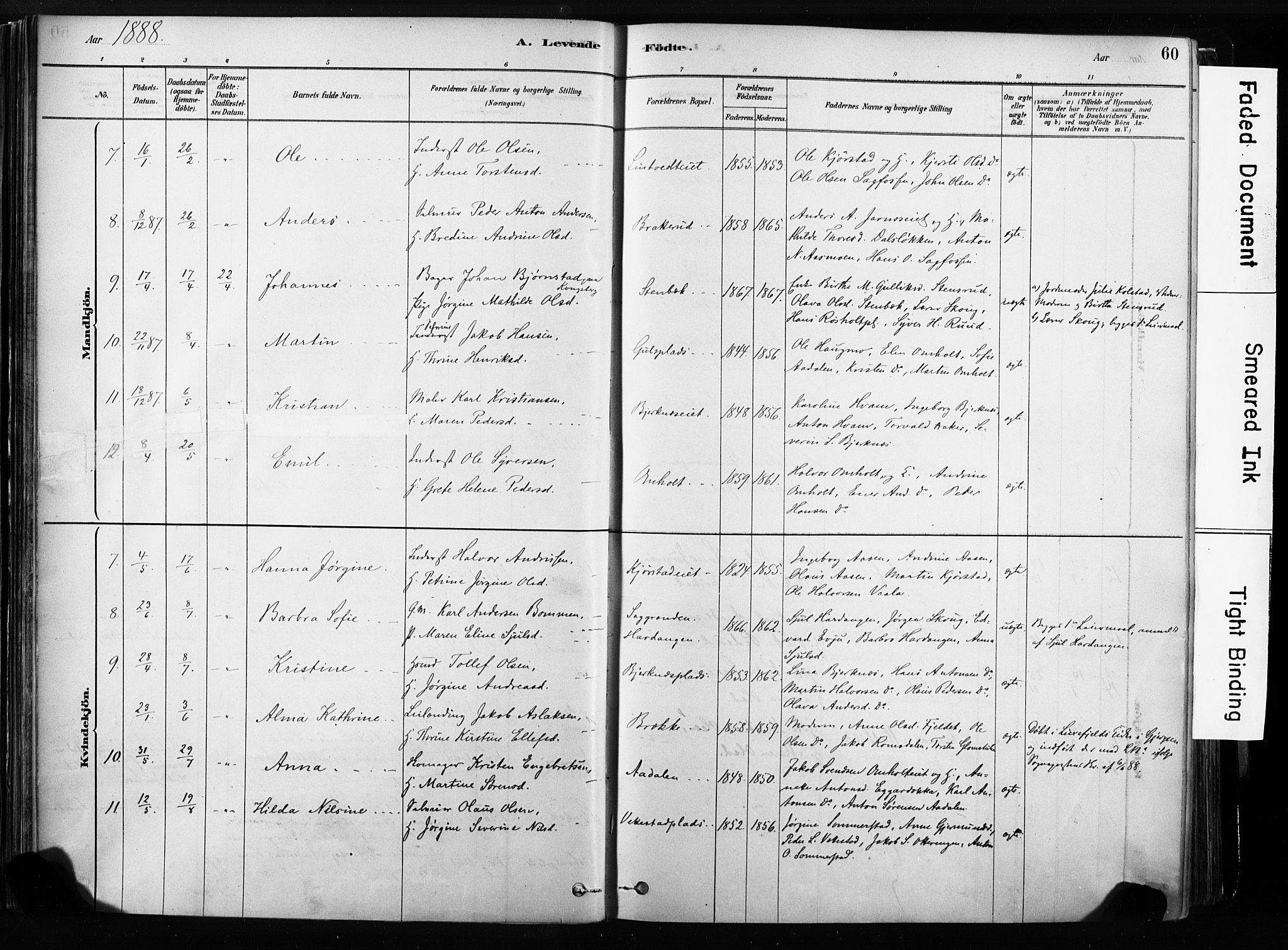 Sandsvær kirkebøker, AV/SAKO-A-244/F/Fb/L0001: Parish register (official) no. II 1, 1878-1906, p. 60