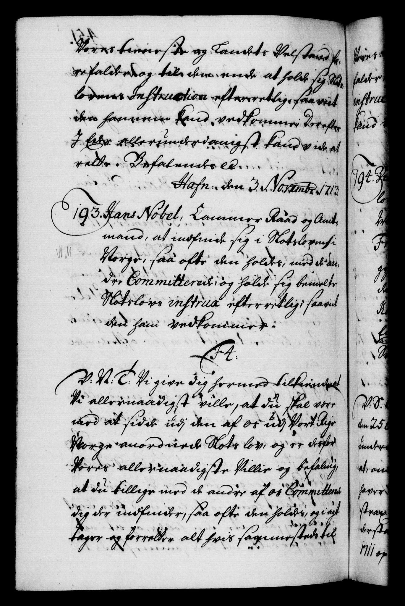 Danske Kanselli 1572-1799, AV/RA-EA-3023/F/Fc/Fca/Fcab/L0019: Norske tegnelser, 1710-1714, p. 451b