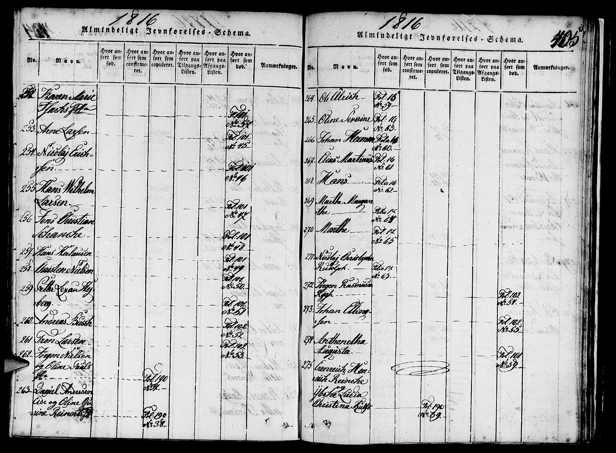 Nykirken Sokneprestembete, AV/SAB-A-77101/H/Haa/L0011: Parish register (official) no. A 11, 1816-1821, p. 405