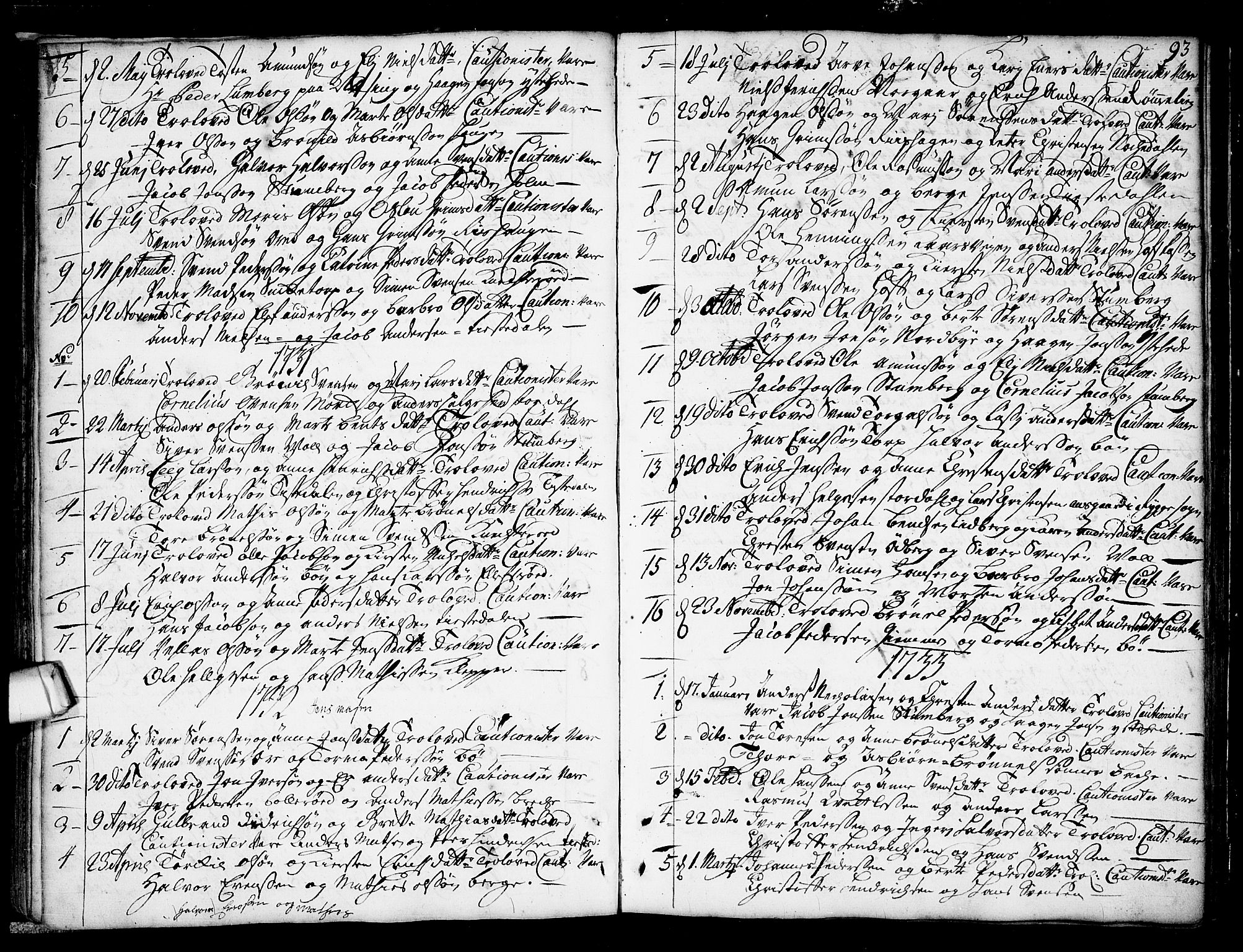 Idd prestekontor Kirkebøker, SAO/A-10911/F/Fa/L0001: Parish register (official) no. I 1, 1720-1769, p. 93