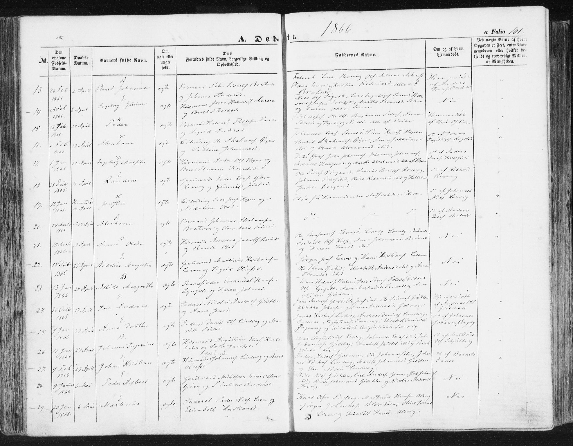 Ministerialprotokoller, klokkerbøker og fødselsregistre - Møre og Romsdal, AV/SAT-A-1454/581/L0937: Parish register (official) no. 581A05, 1853-1872, p. 101