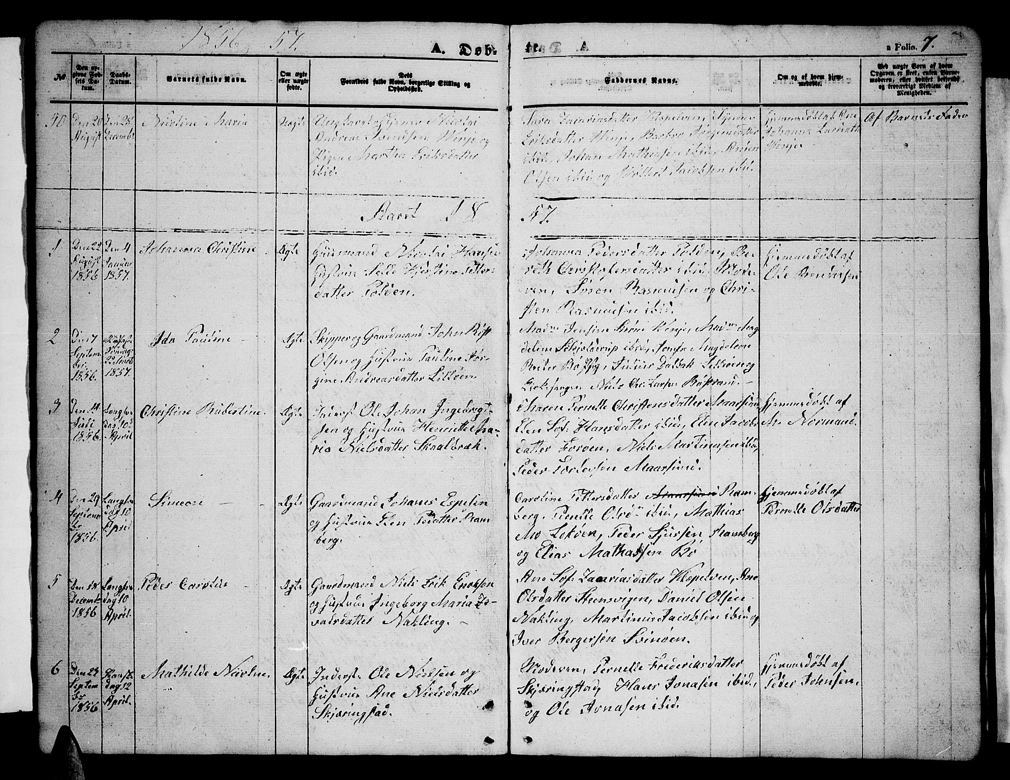 Ministerialprotokoller, klokkerbøker og fødselsregistre - Nordland, AV/SAT-A-1459/891/L1313: Parish register (copy) no. 891C02, 1856-1870, p. 7